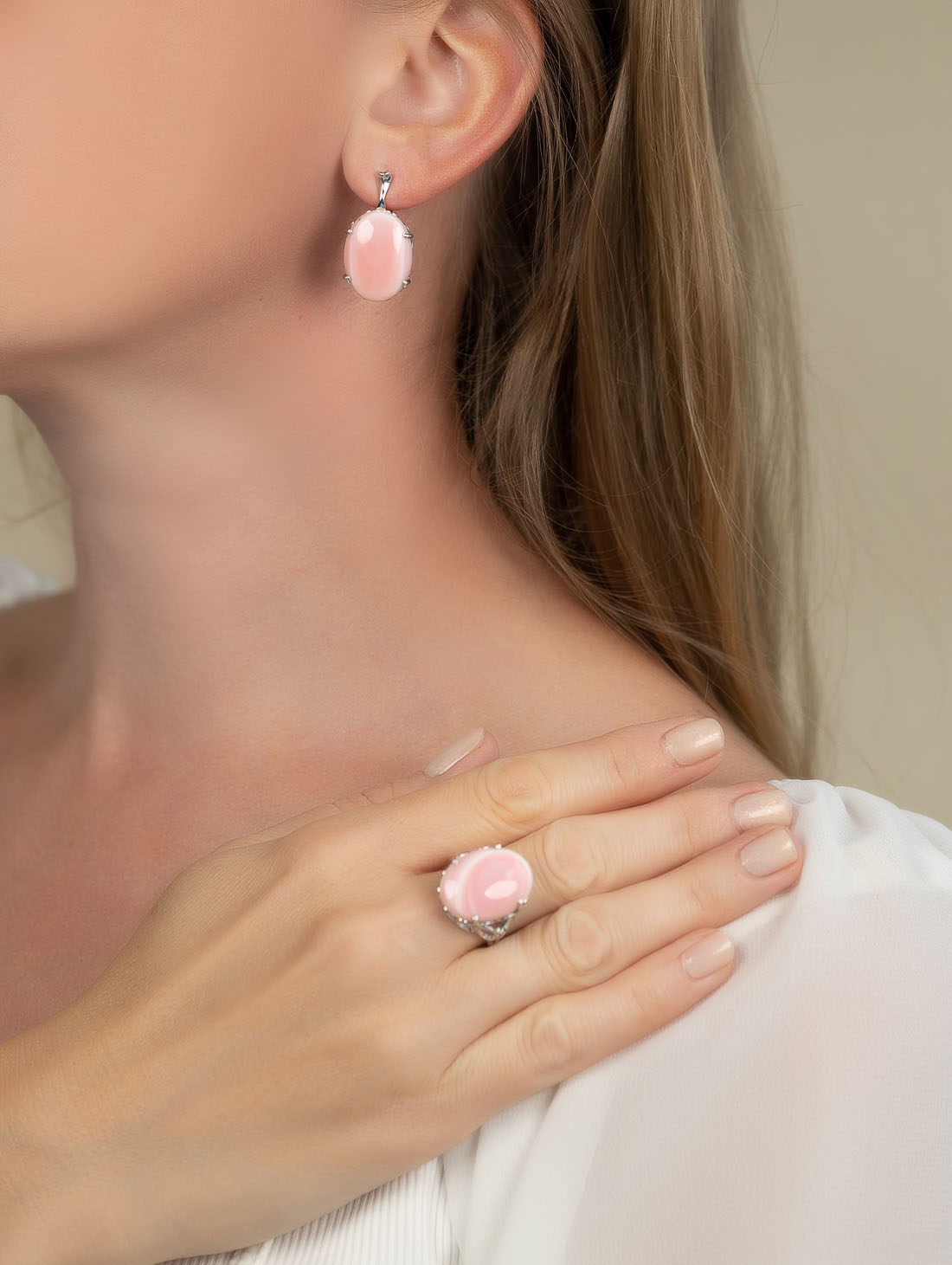 1578R Перламутр Серьги (Ag 925)