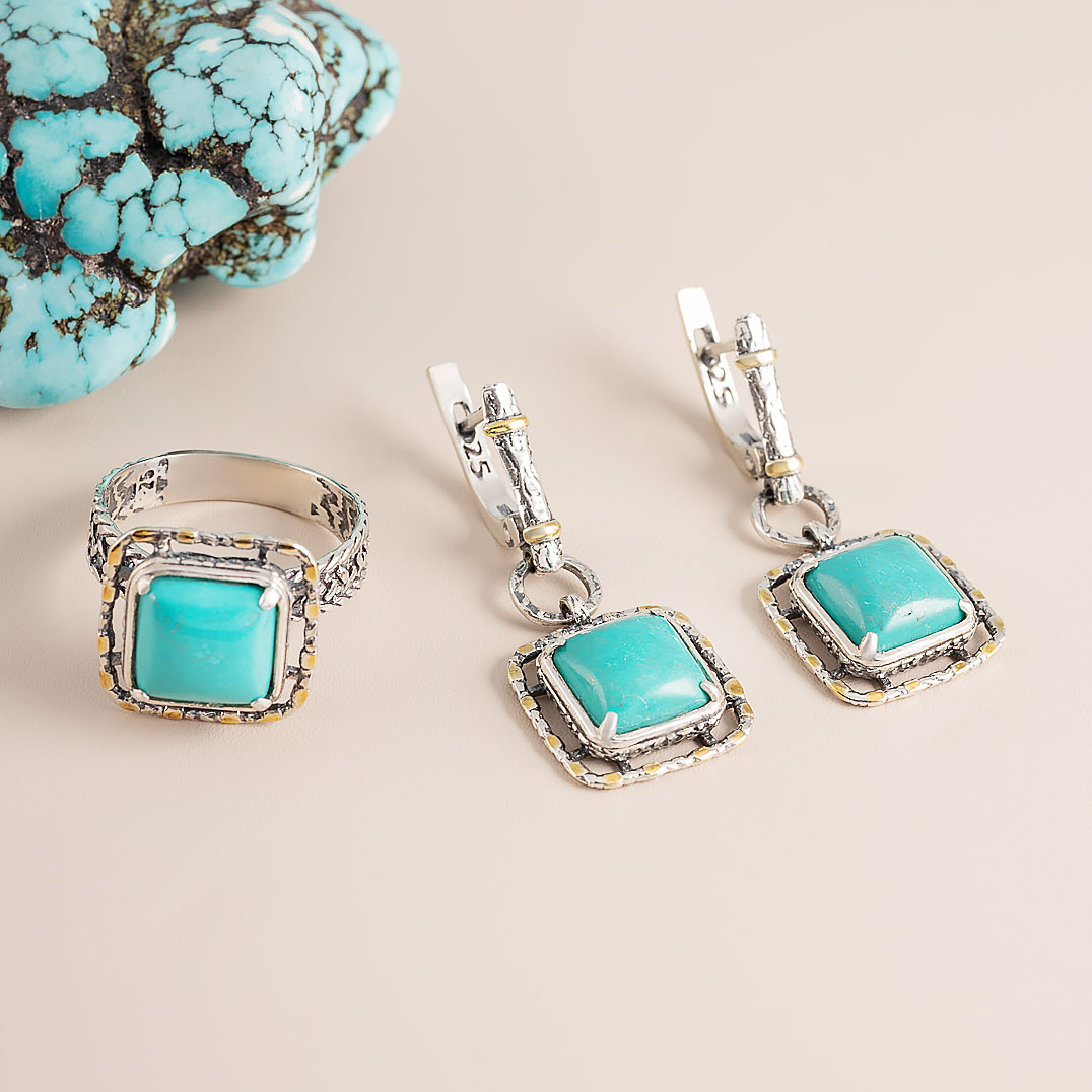 Err1324z Бирюза Серьги (Ag 925)