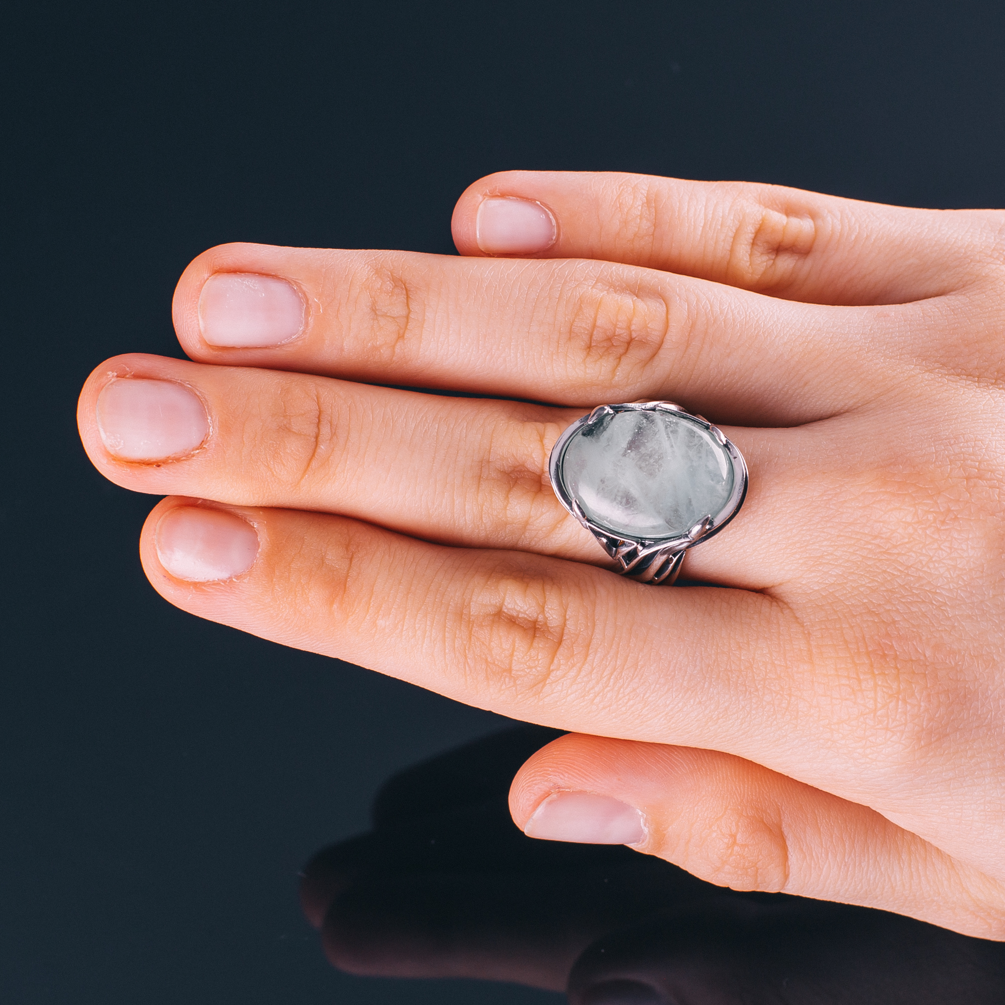 04101/аква Кольцо (Ag 925)