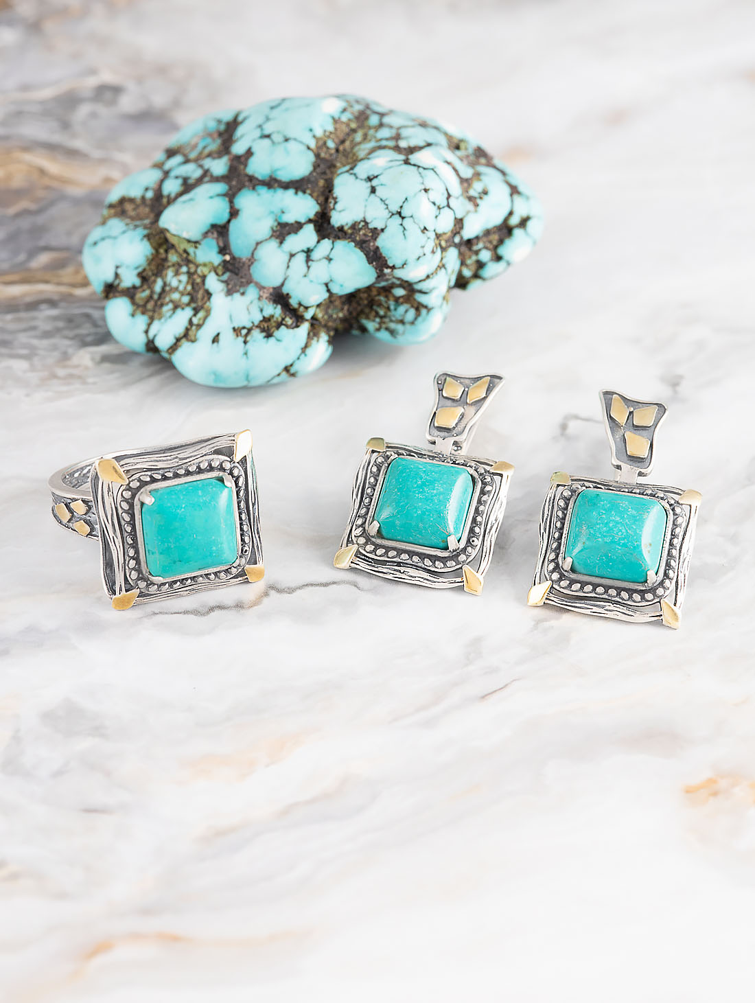 Rrr1340z Бирюза Кольцо (Ag 925)