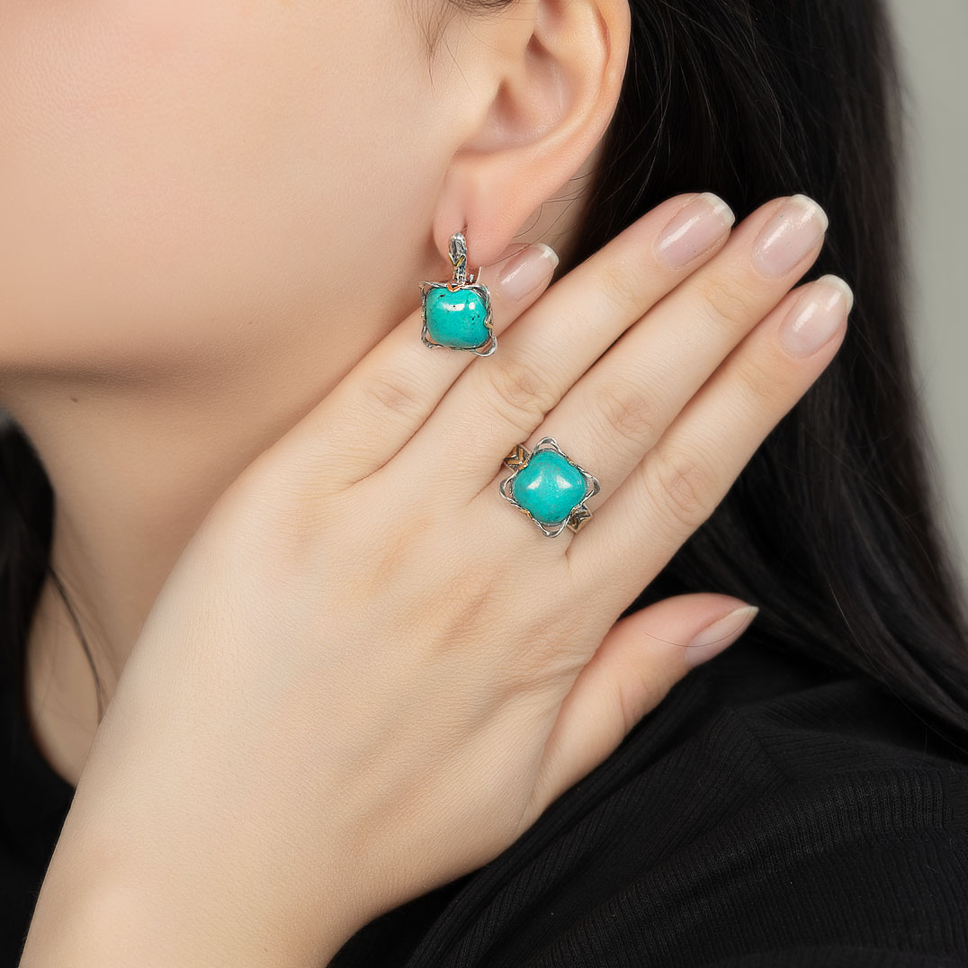 Err1339z Бирюза Серьги (Ag 925)