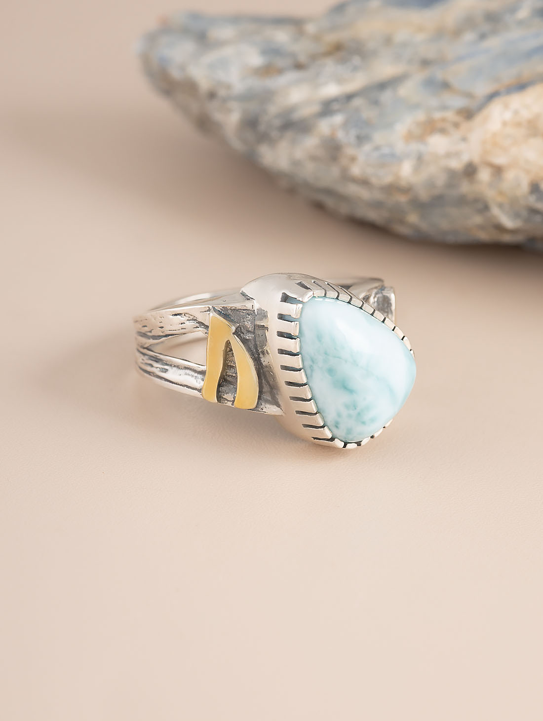 Rrr1494z Ларимар Кольцо (Ag 925)