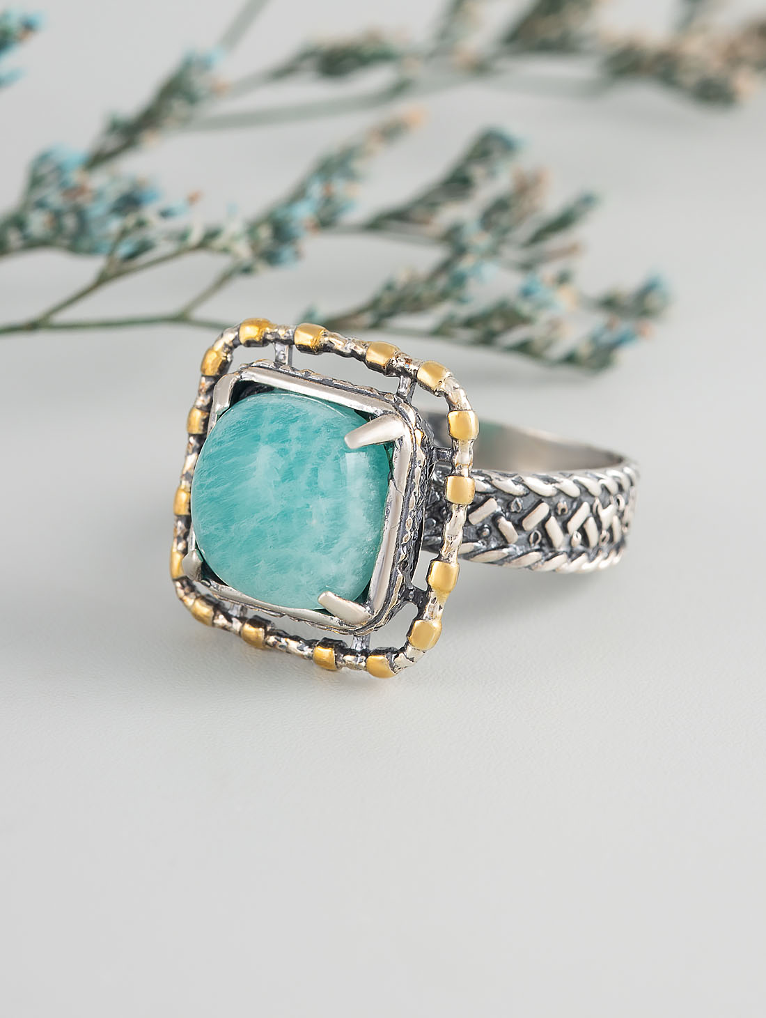 Rrr1324z Амазонит Кольцо (Ag 925)