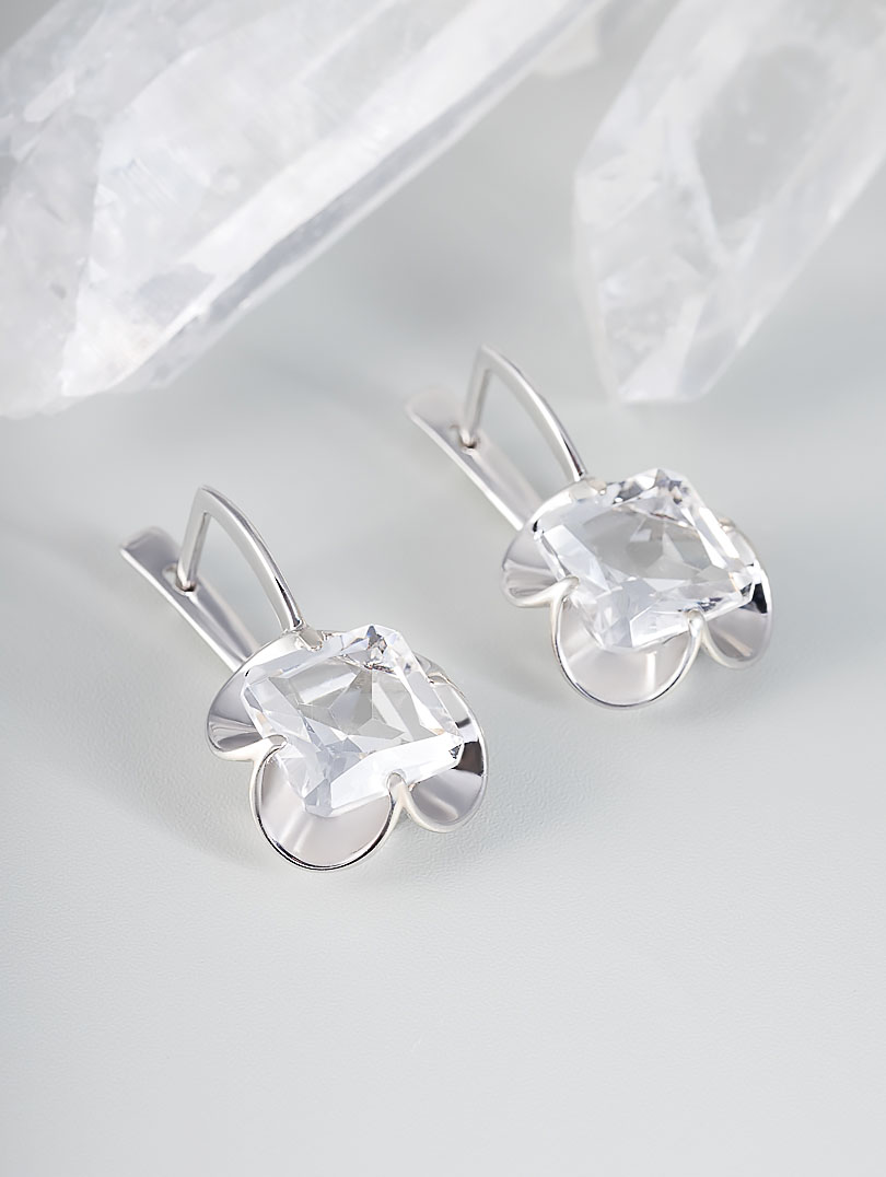 1271R Хрусталь Серьги (Ag 925)