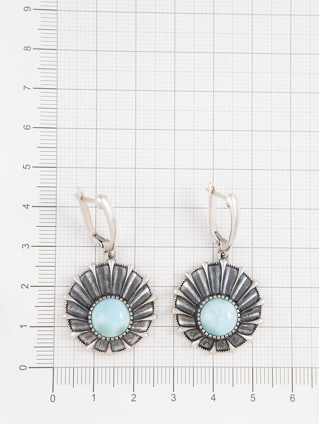 Err1478z Ларимар Серьги (Ag 925)