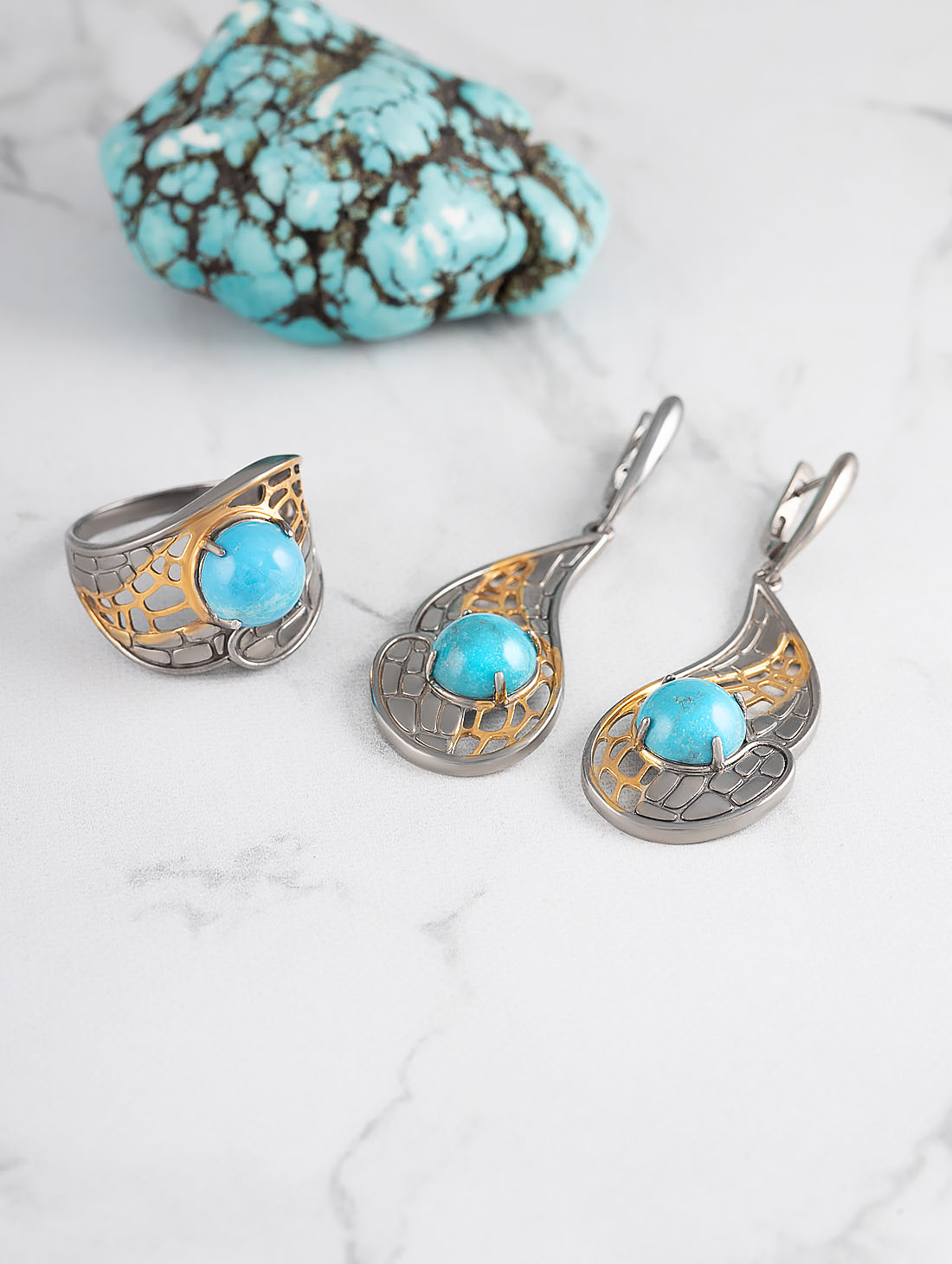 0610R Бирюза Кольцо (Ag 925)