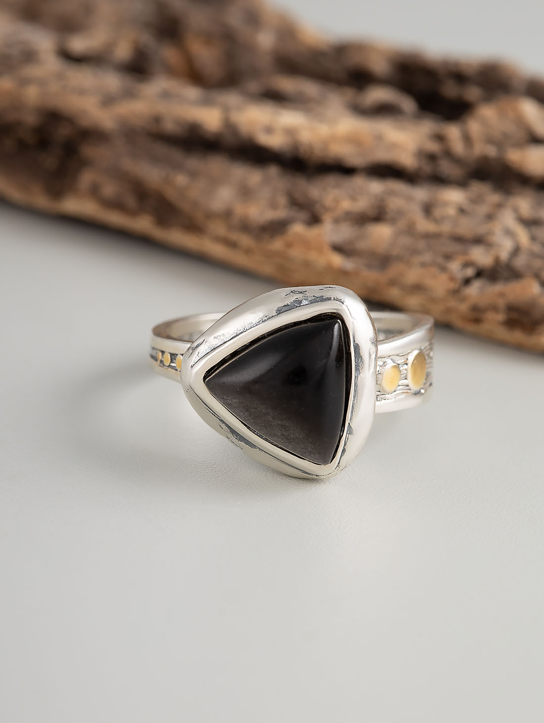 Rrr1268z Обсидиан Кольцо (Ag_925)