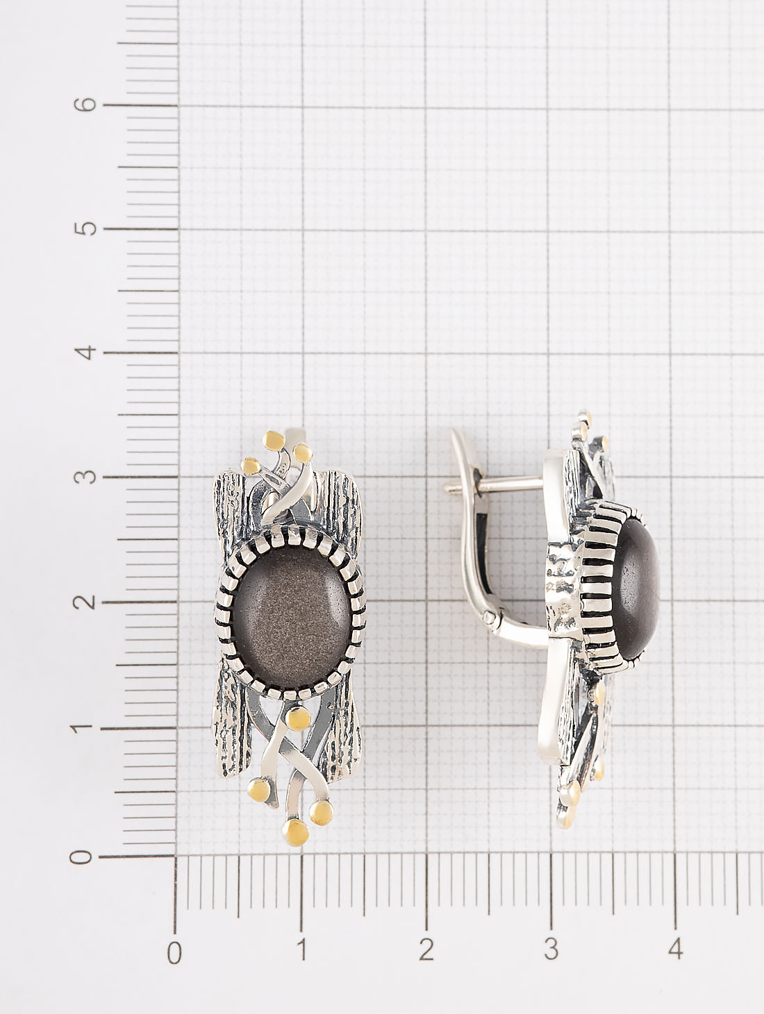 Err1497z Обсидиан Серьги (Ag 925)