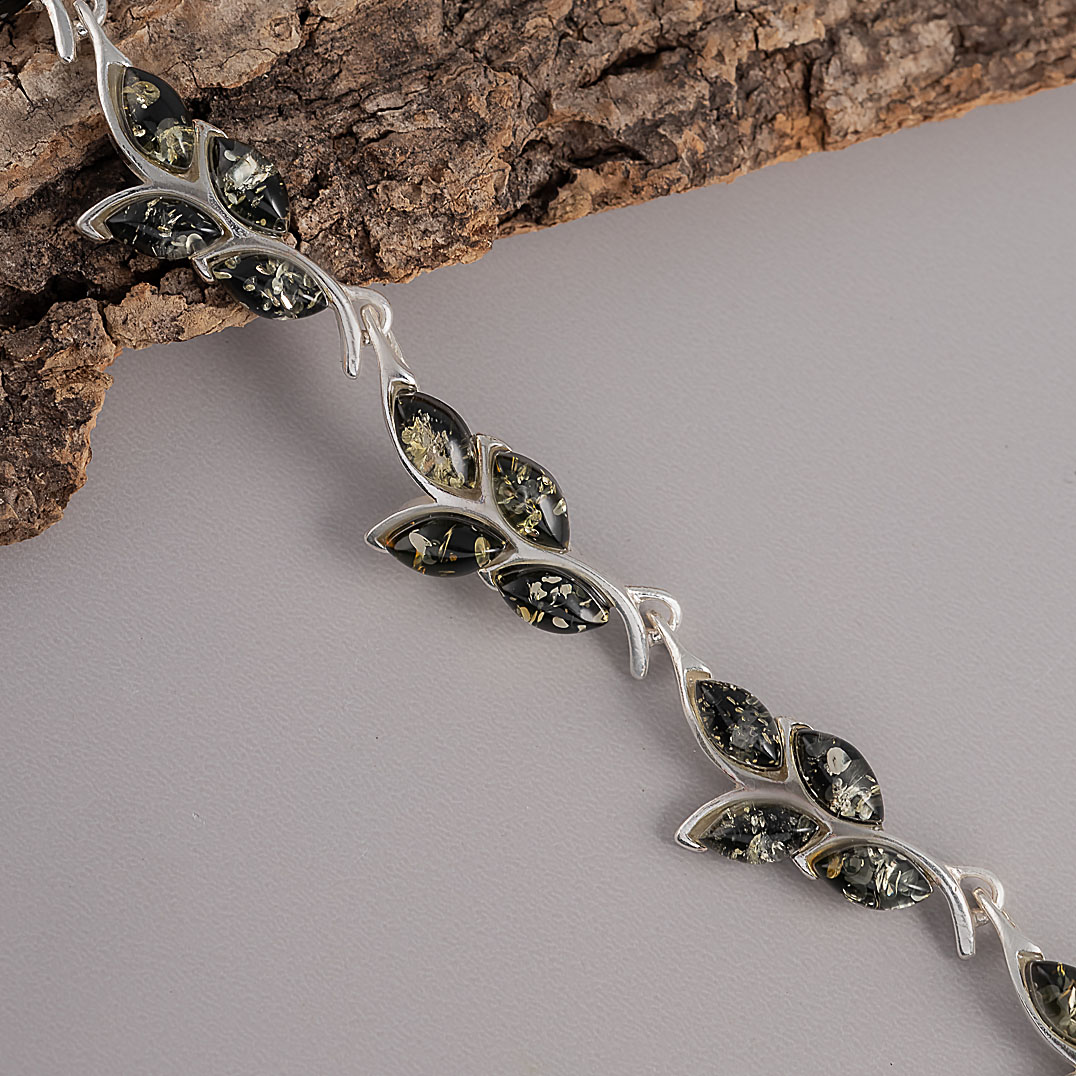 817081 зел Браслет (Ag 925)