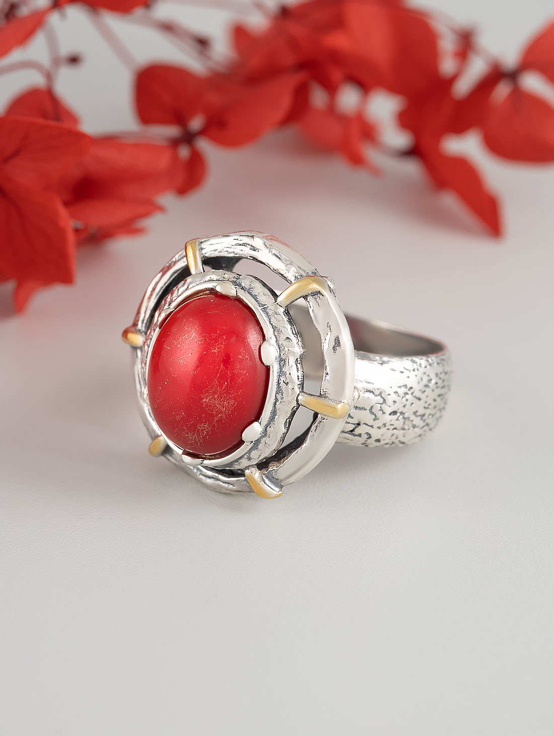 Rrr1164z Коралл Кольцо (Ag_925)