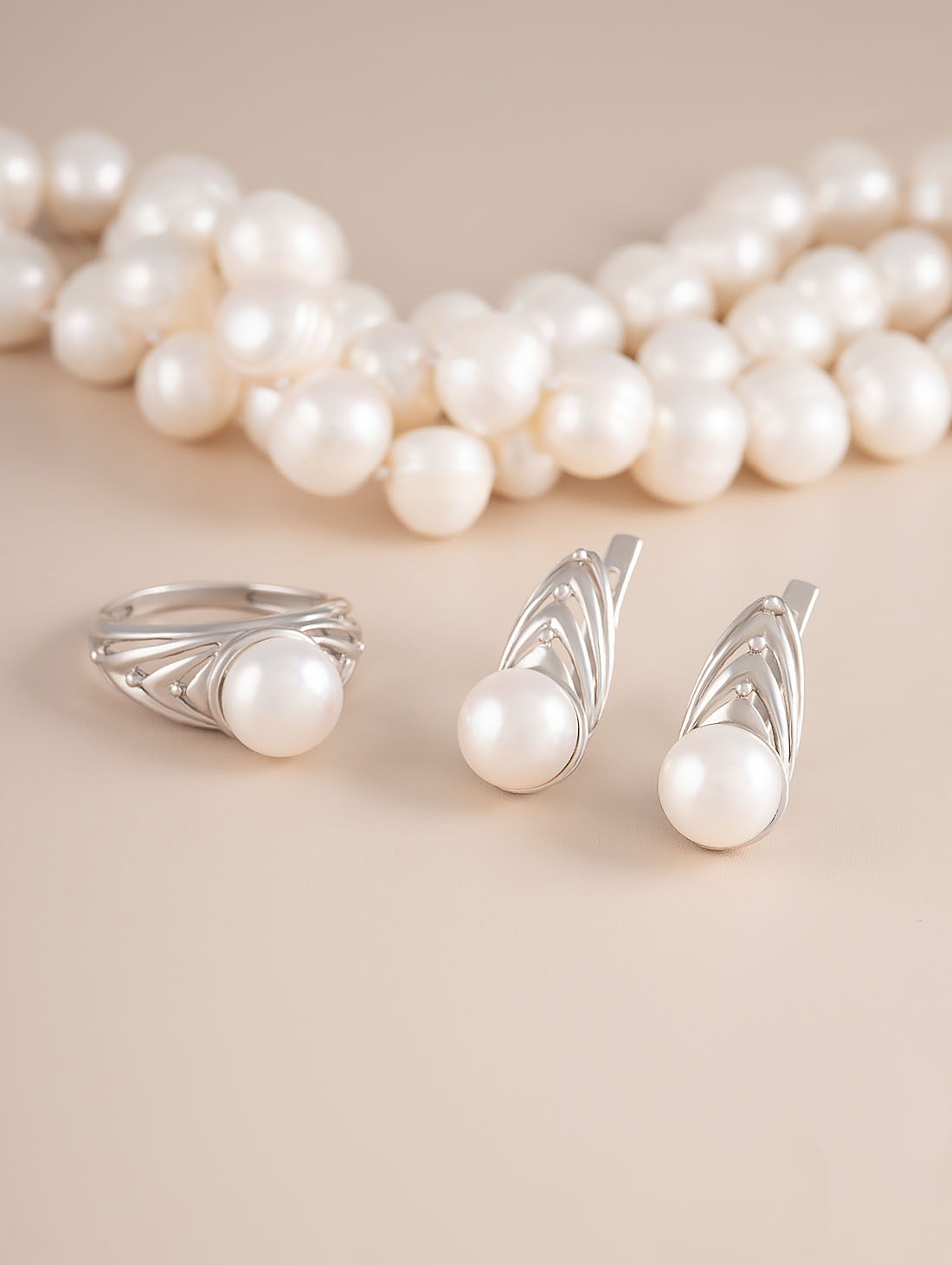 1385R Жемчуг Серьги (Ag 925)