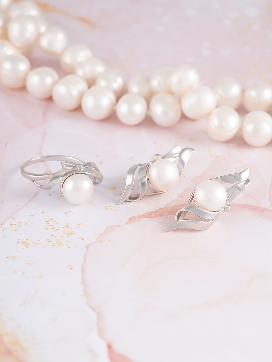 1430R Жемчуг Серьги (Ag 925)