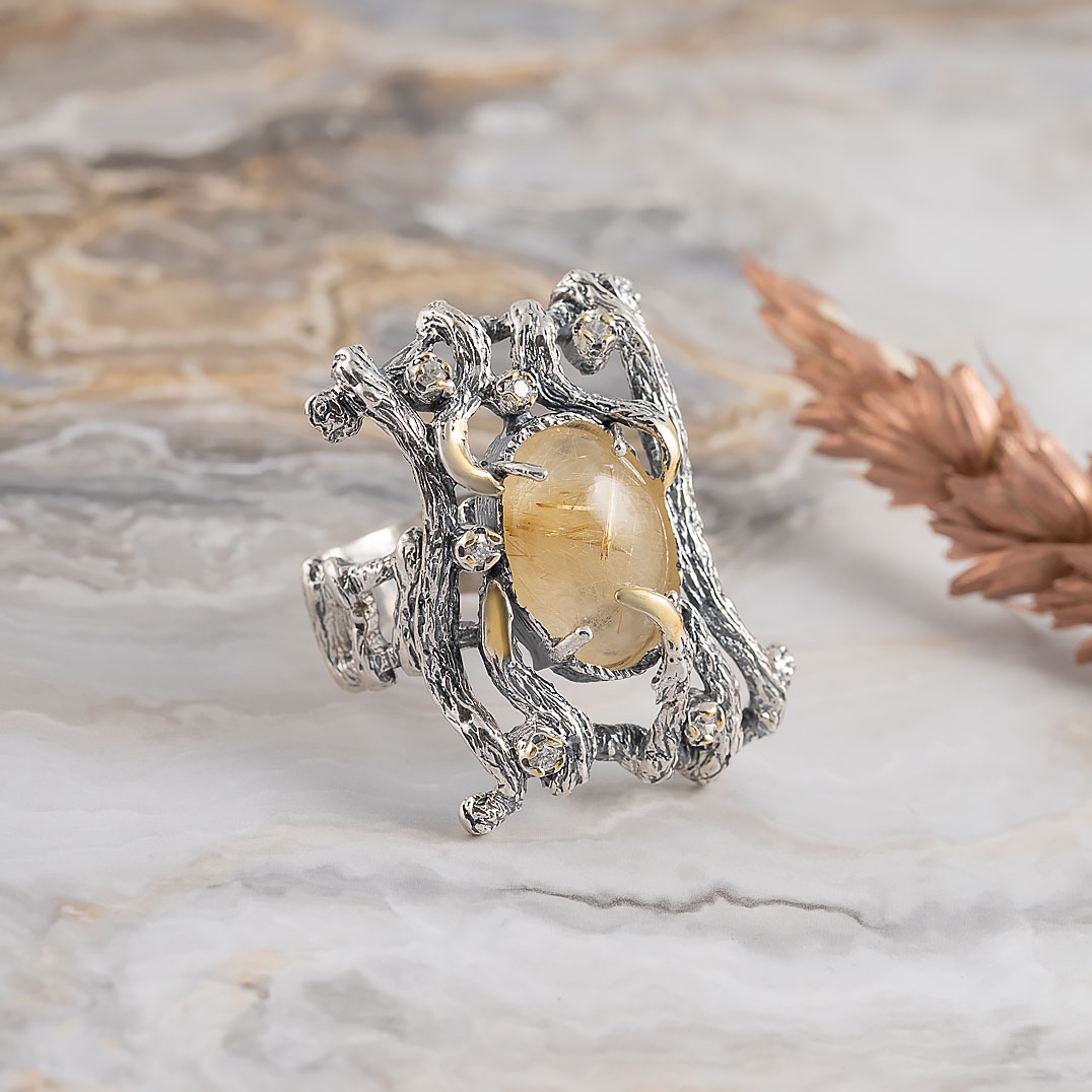 Rrr1103z Рутил Кольцо (Ag 925)