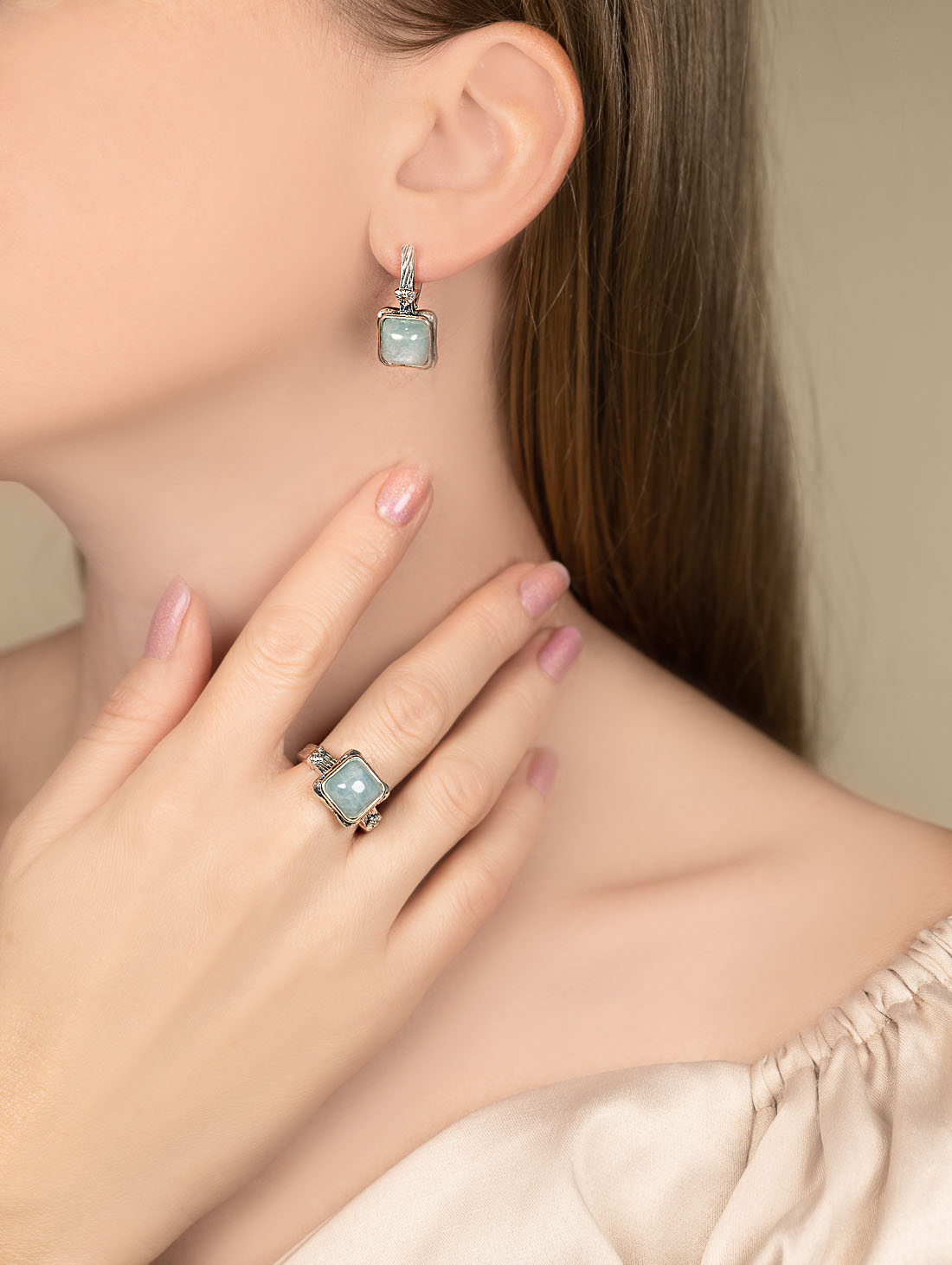 Rrr1260z Аквамарин Кольцо (Ag 925)