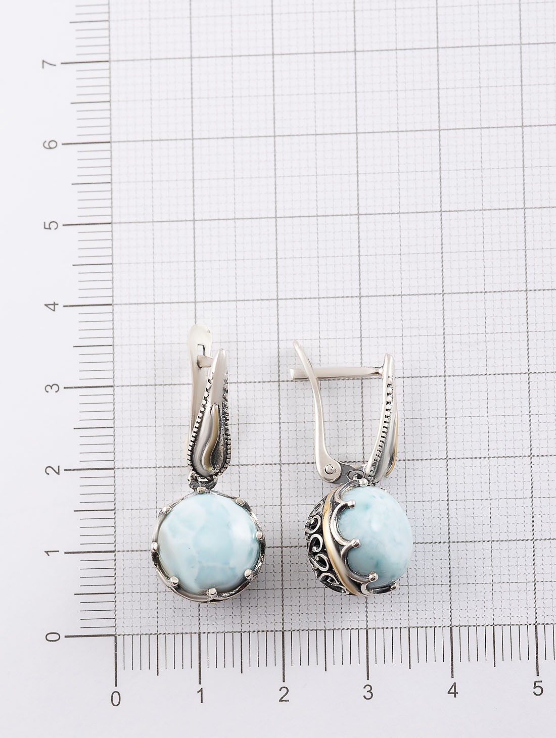 Err1484z Ларимар Серьги (Ag 925)