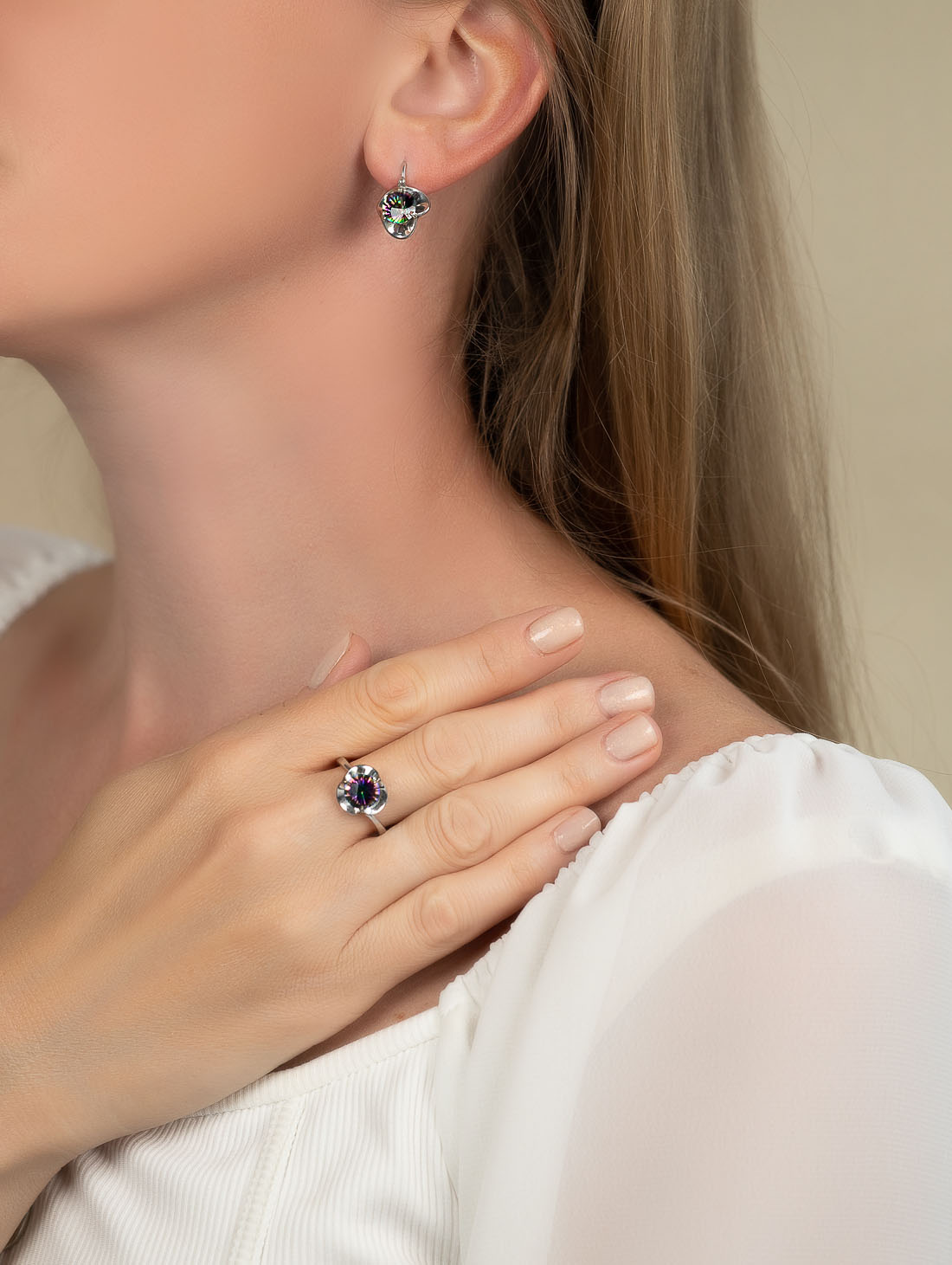 0274R Хрусталь М Кольцо (Ag 925)