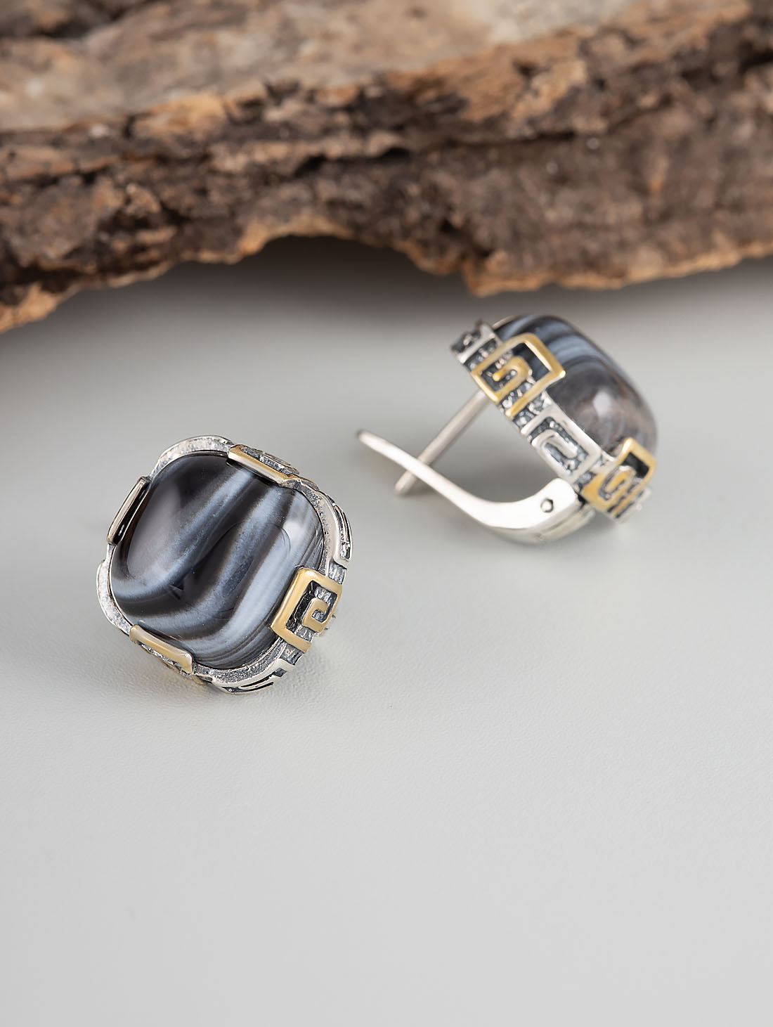 Err1301z Агат Серьги (Ag 925)