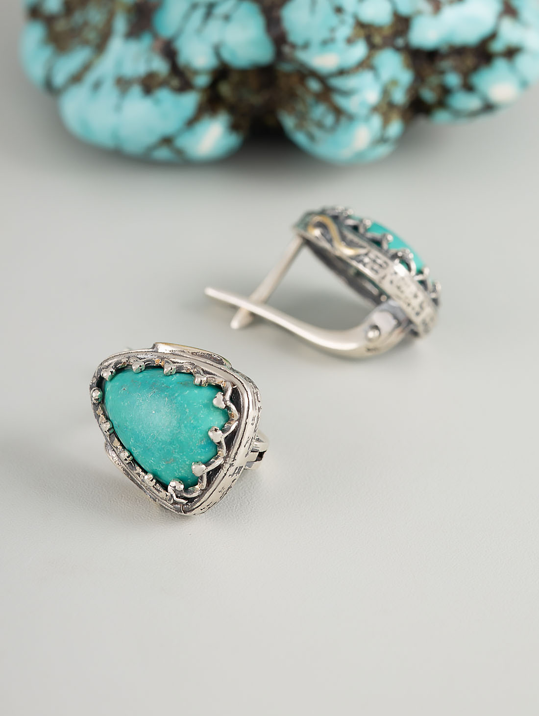 Err1322z Бирюза Серьги (Ag 925)