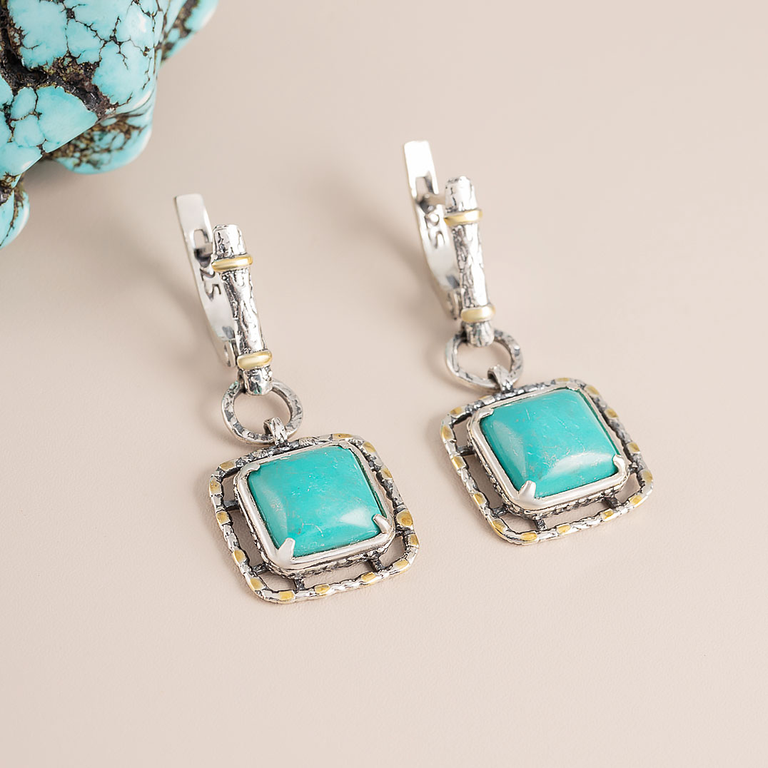 Err1324z Бирюза Серьги (Ag 925)