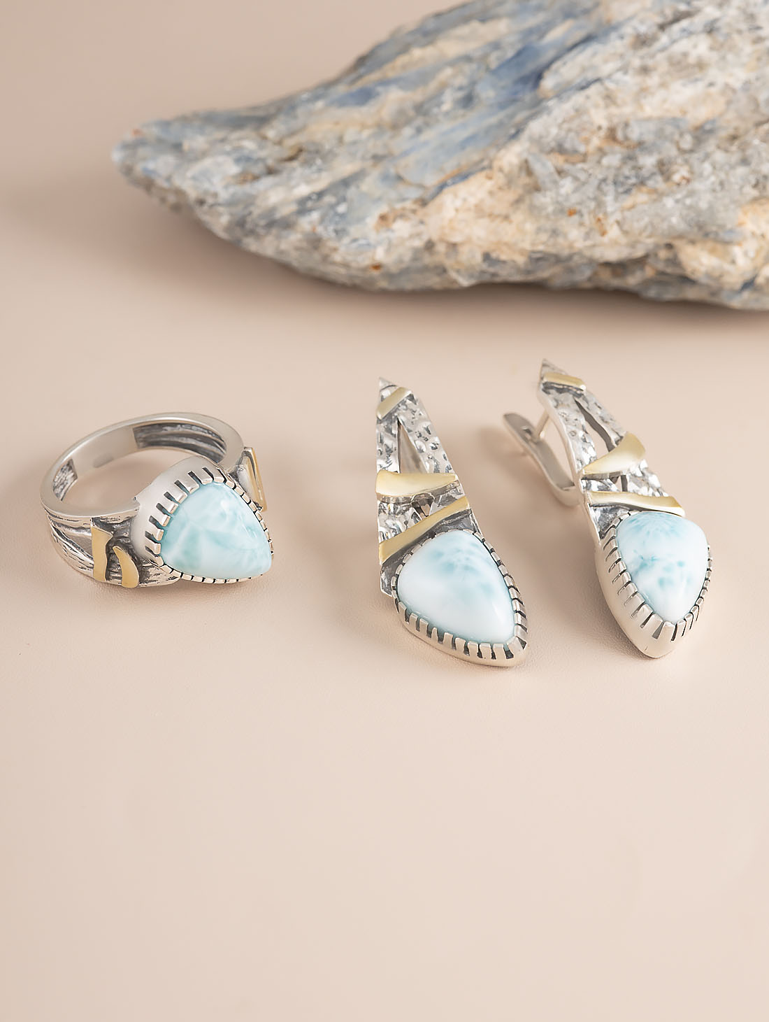 Err1494z Ларимар Серьги (Ag 925)