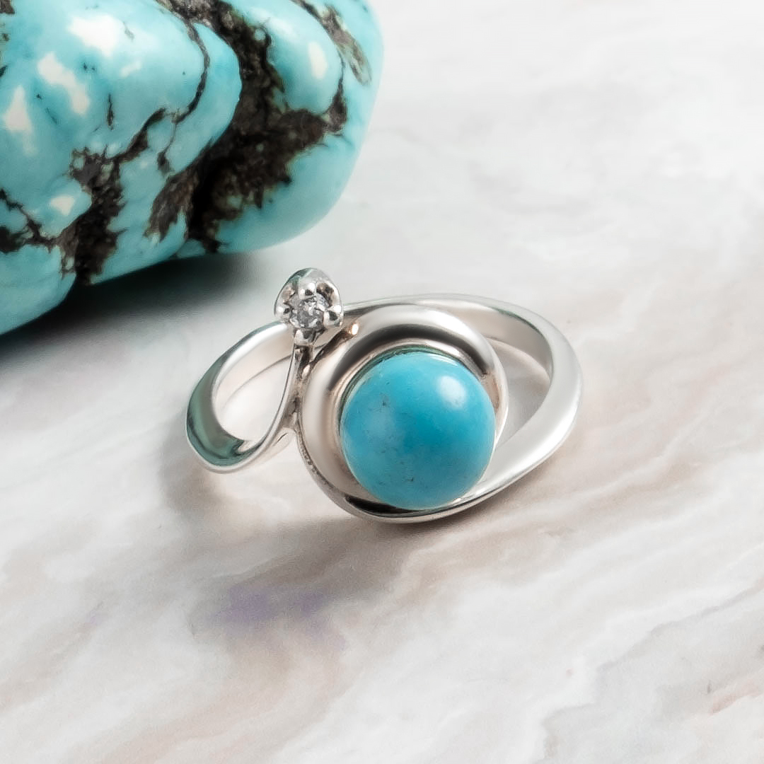 0233R Бирюза Кольцо (Ag 925)