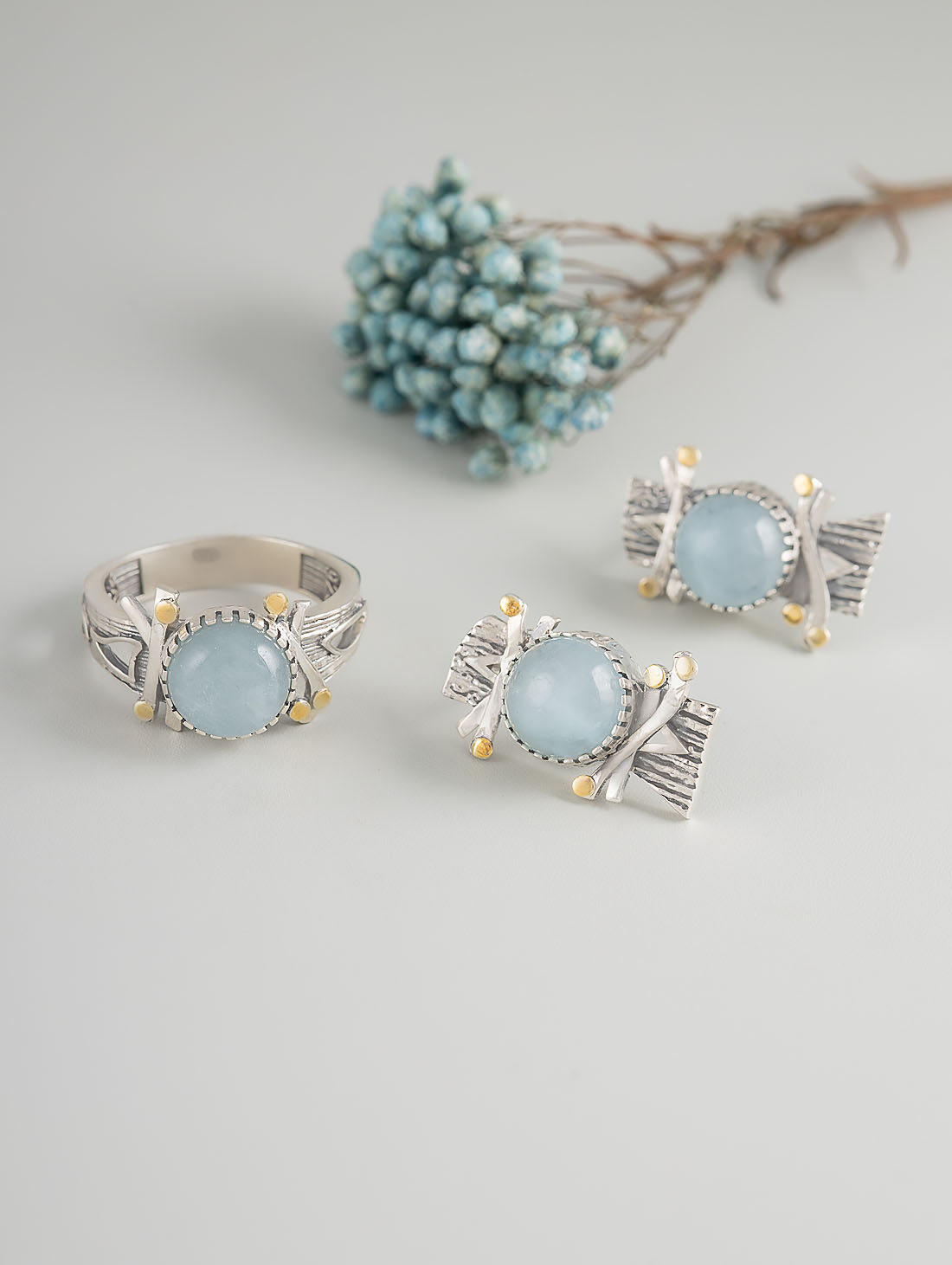 Err1491z Аквамарин Серьги (Ag 925)