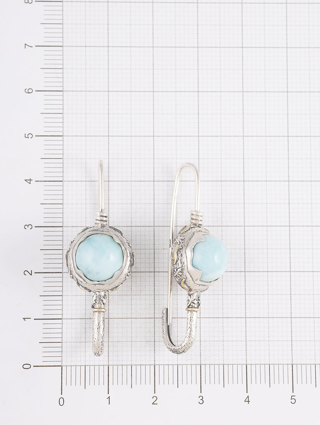 Err1346z Ларимар Серьги (Ag 925)