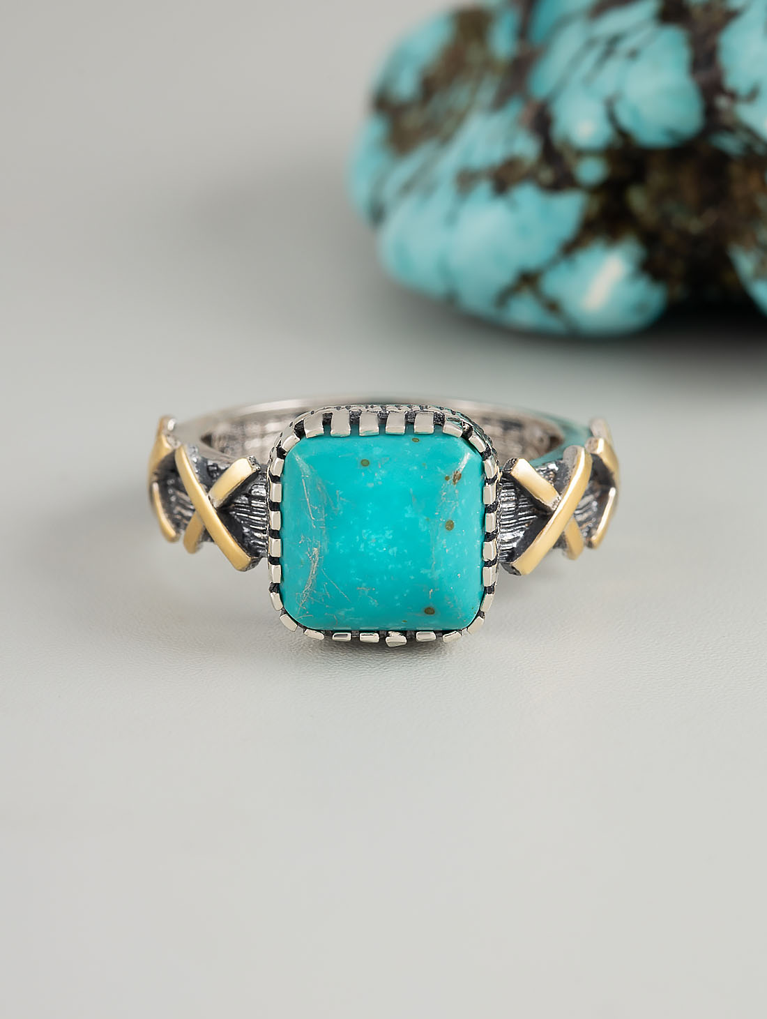 Rrr1506z Бирюза Кольцо (Ag 925)