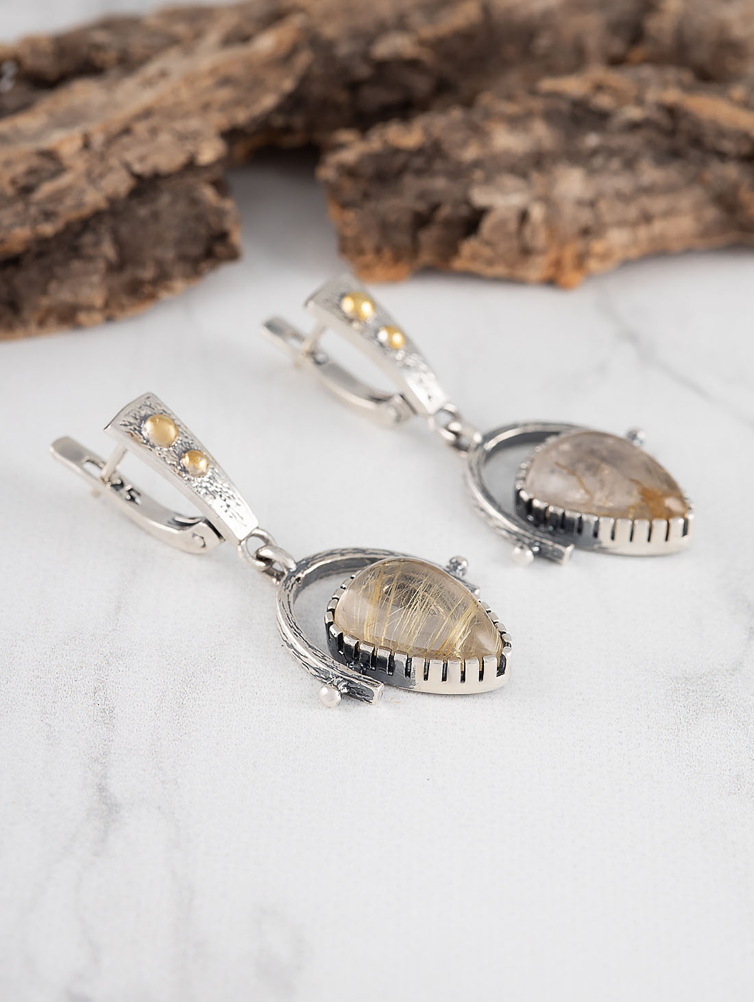 Err1483z Рутил Серьги (Ag 925)