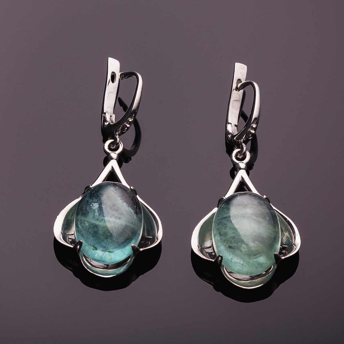 0529аква Серьги (Ag 925)