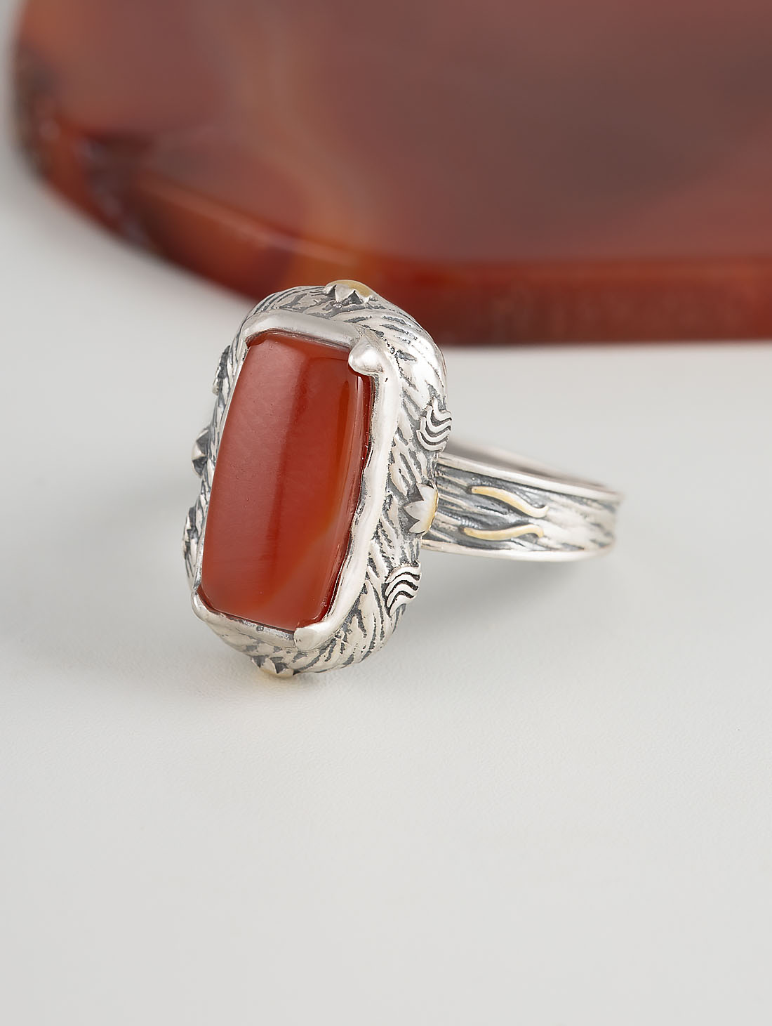 Rrr1350z Сердолик Кольцо (Ag 925)
