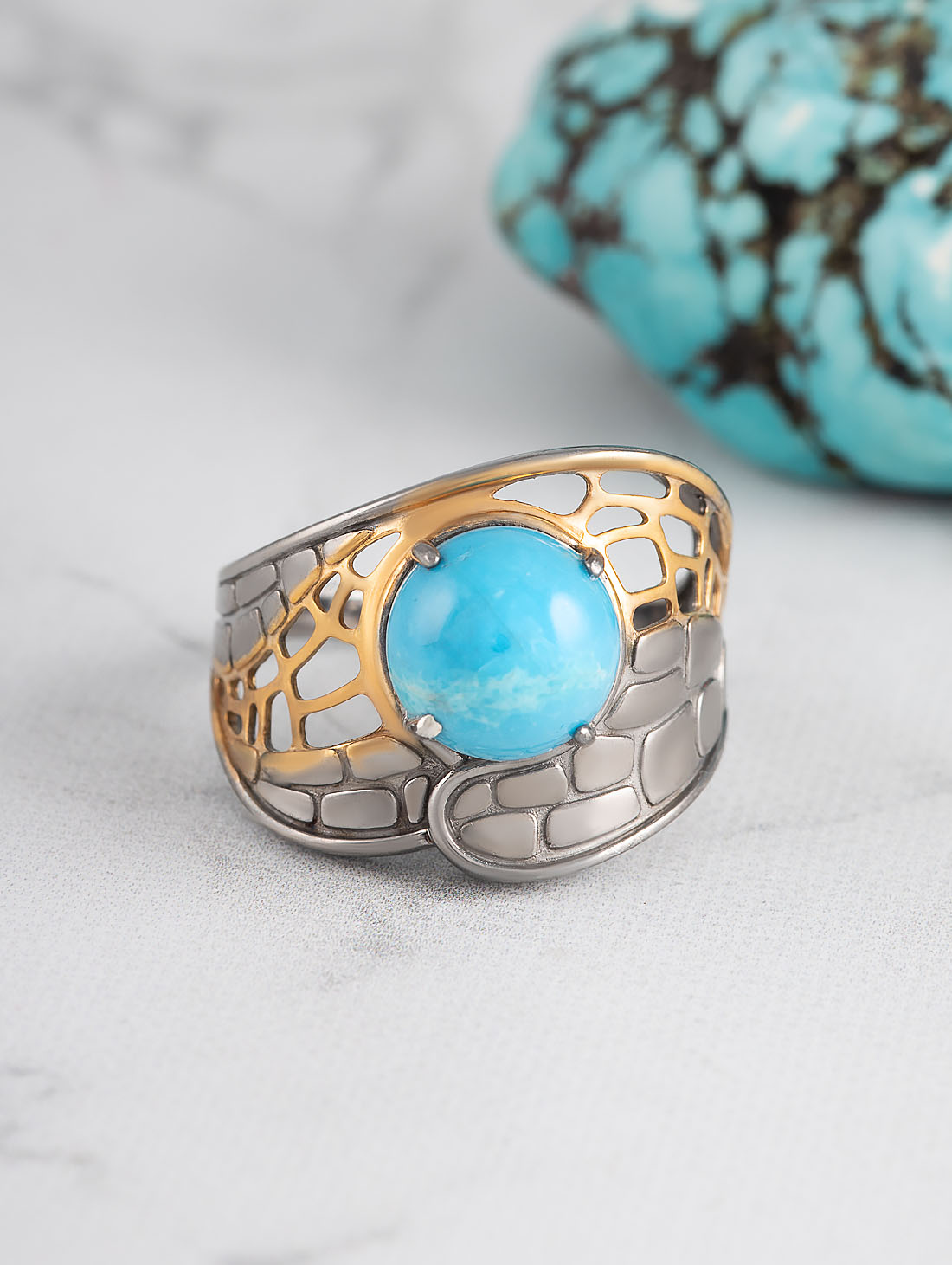 0610R Бирюза Кольцо (Ag 925)