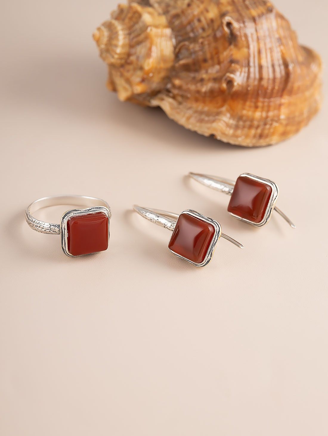 Err1306z Сердолик Серьги (Ag 925)