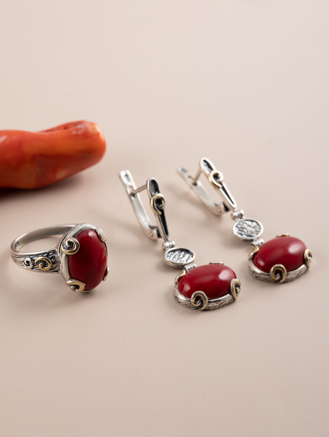 Rrr1297z Коралл Кольцо (Ag 925)