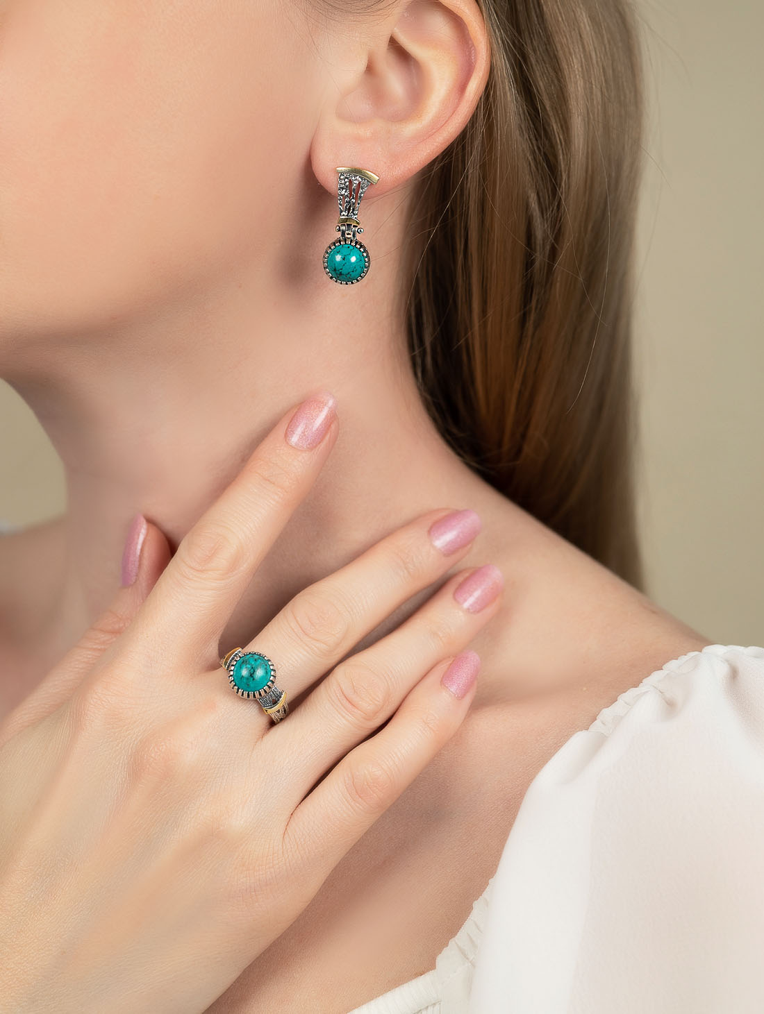 Err1503z Бирюза Серьги (Ag 925)