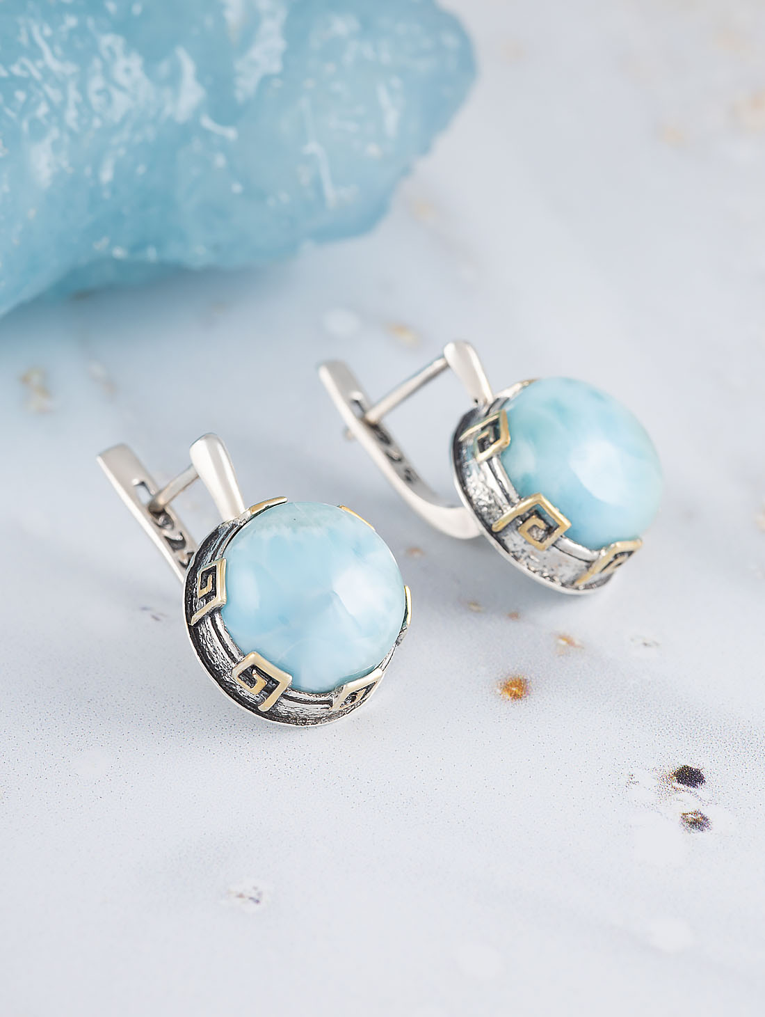 Err1300z Ларимар Серьги (Ag 925)