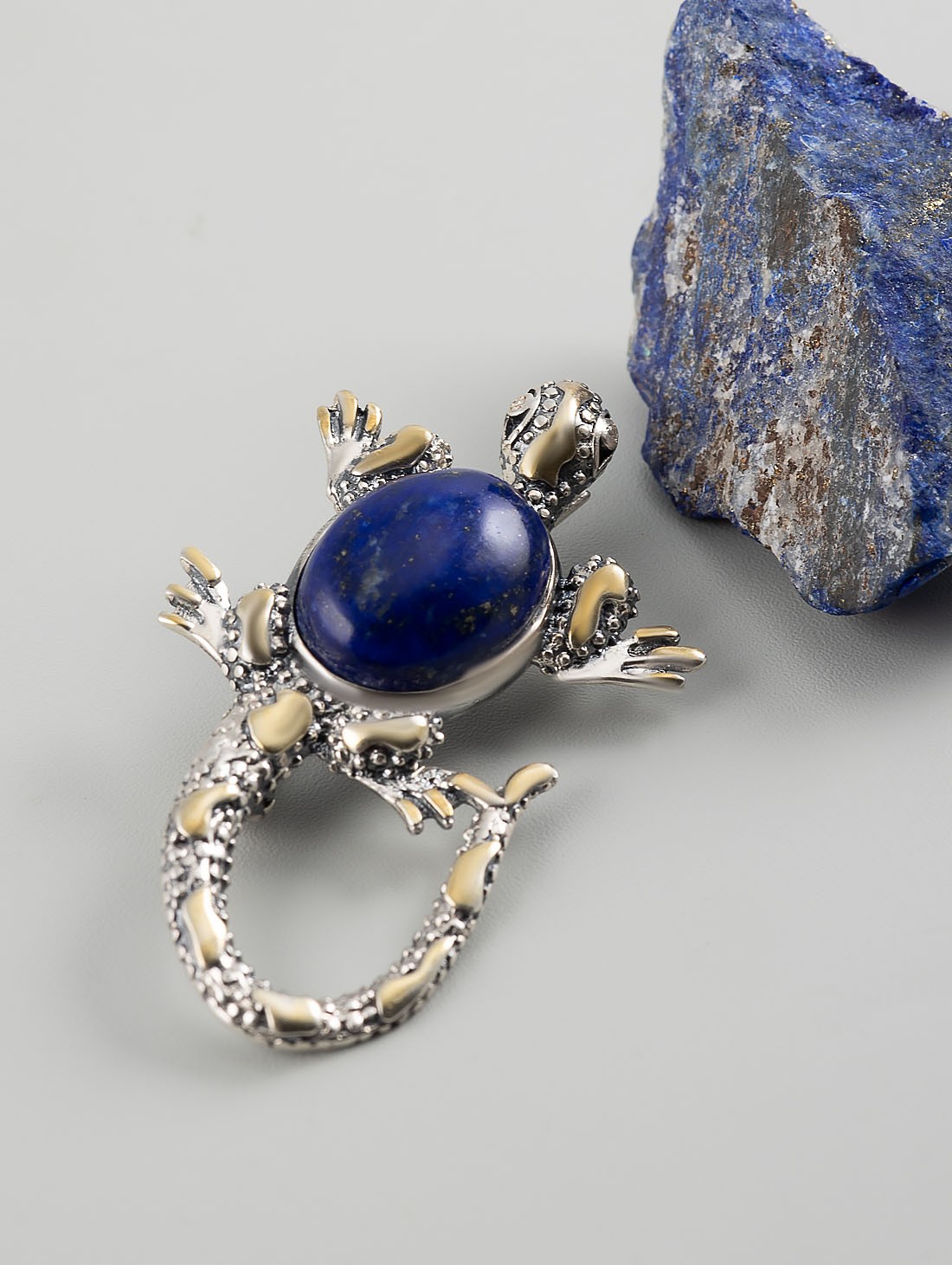 Brr1264z Лазурит Брошь (Ag 925)