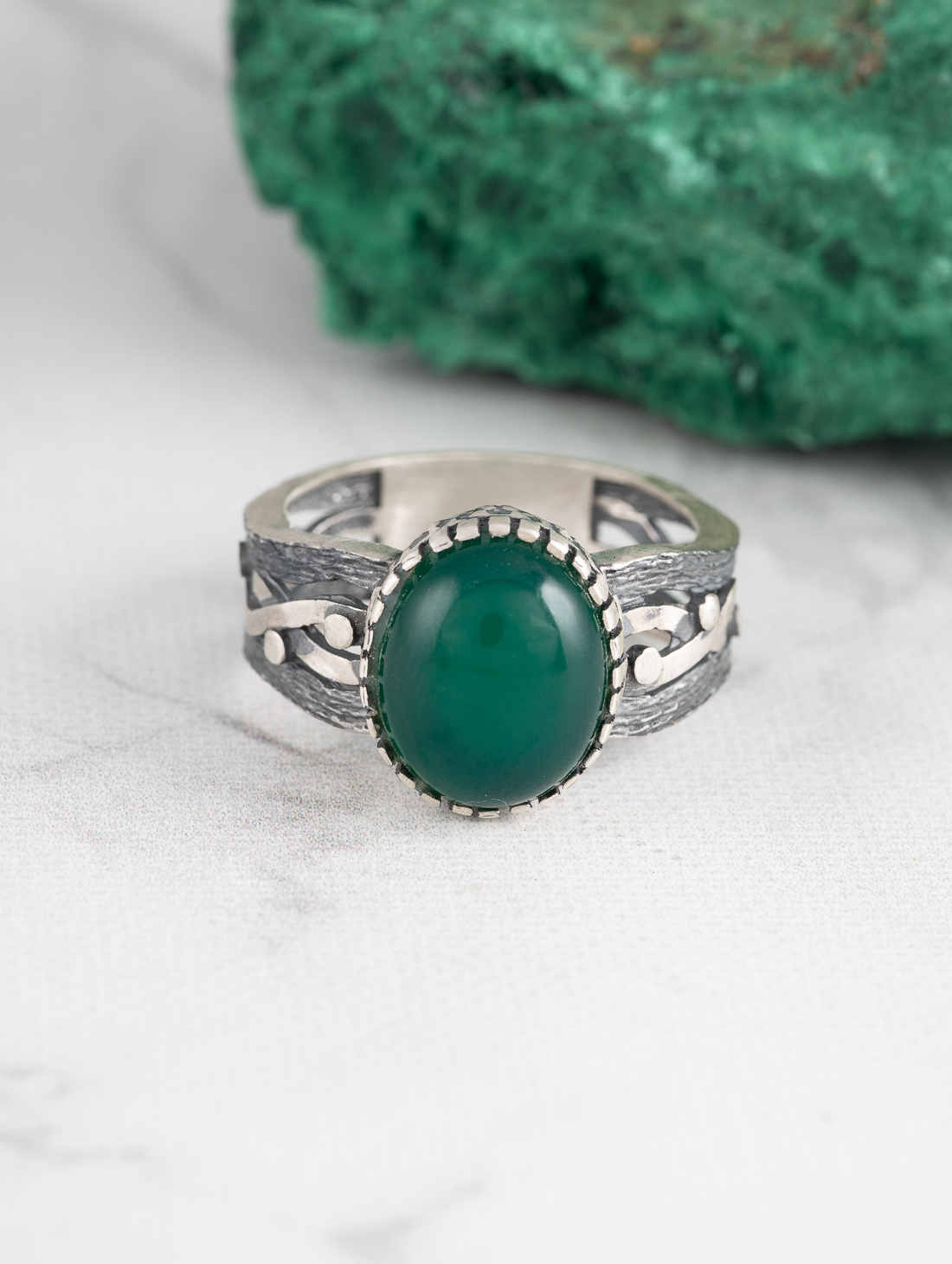 Rrr1497 Жадеит Кольцо (Ag_925)