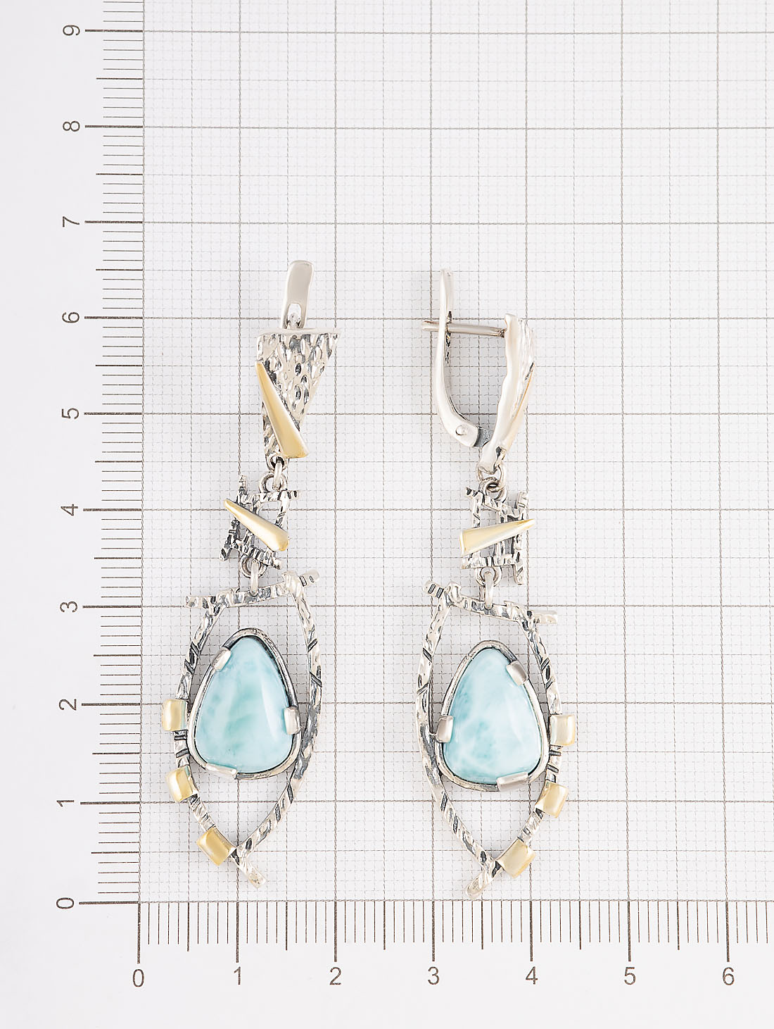 Err1462z Ларимар Серьги (Ag 925)