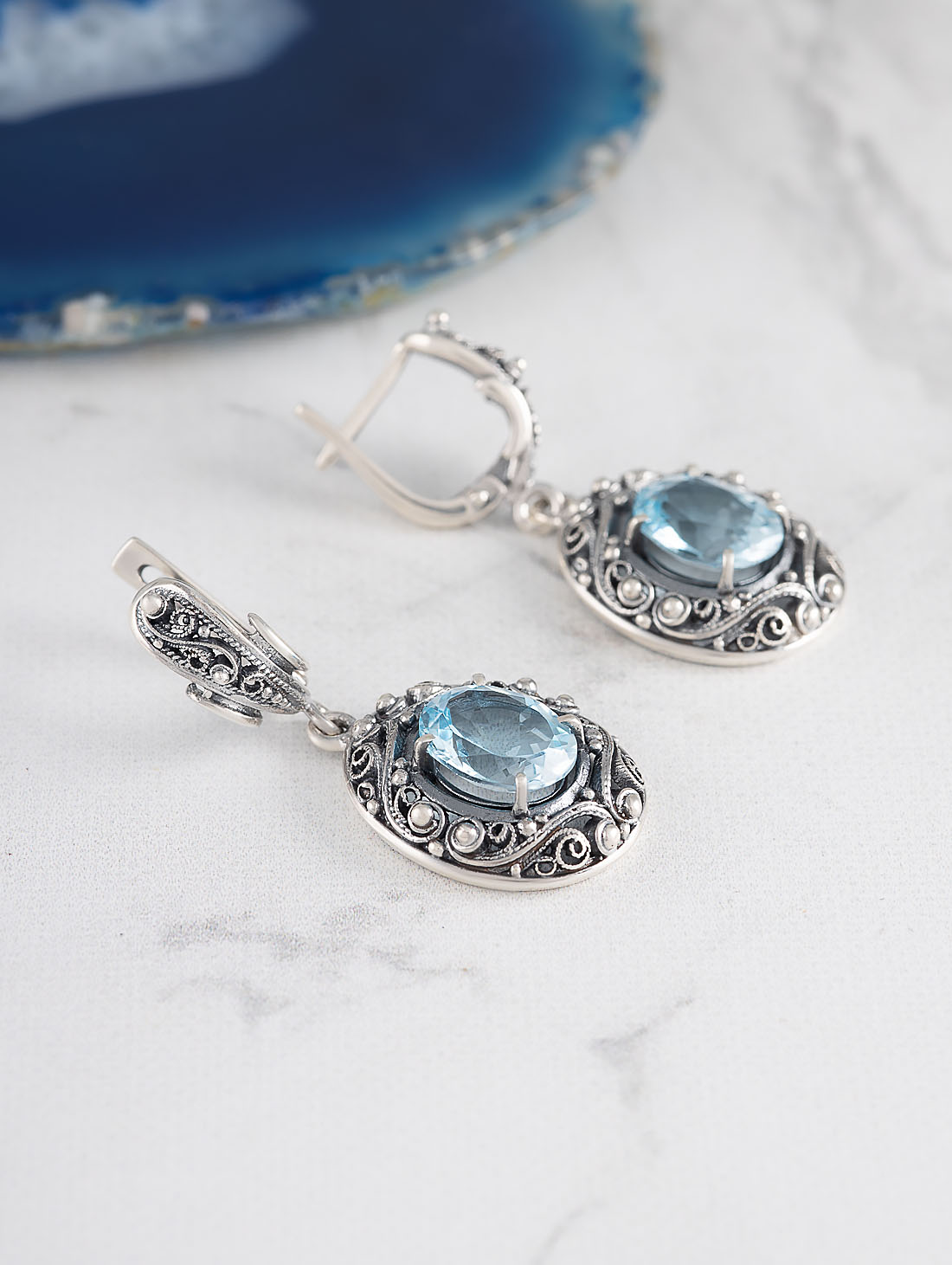 1222 Топаз Серьги (Ag 925)