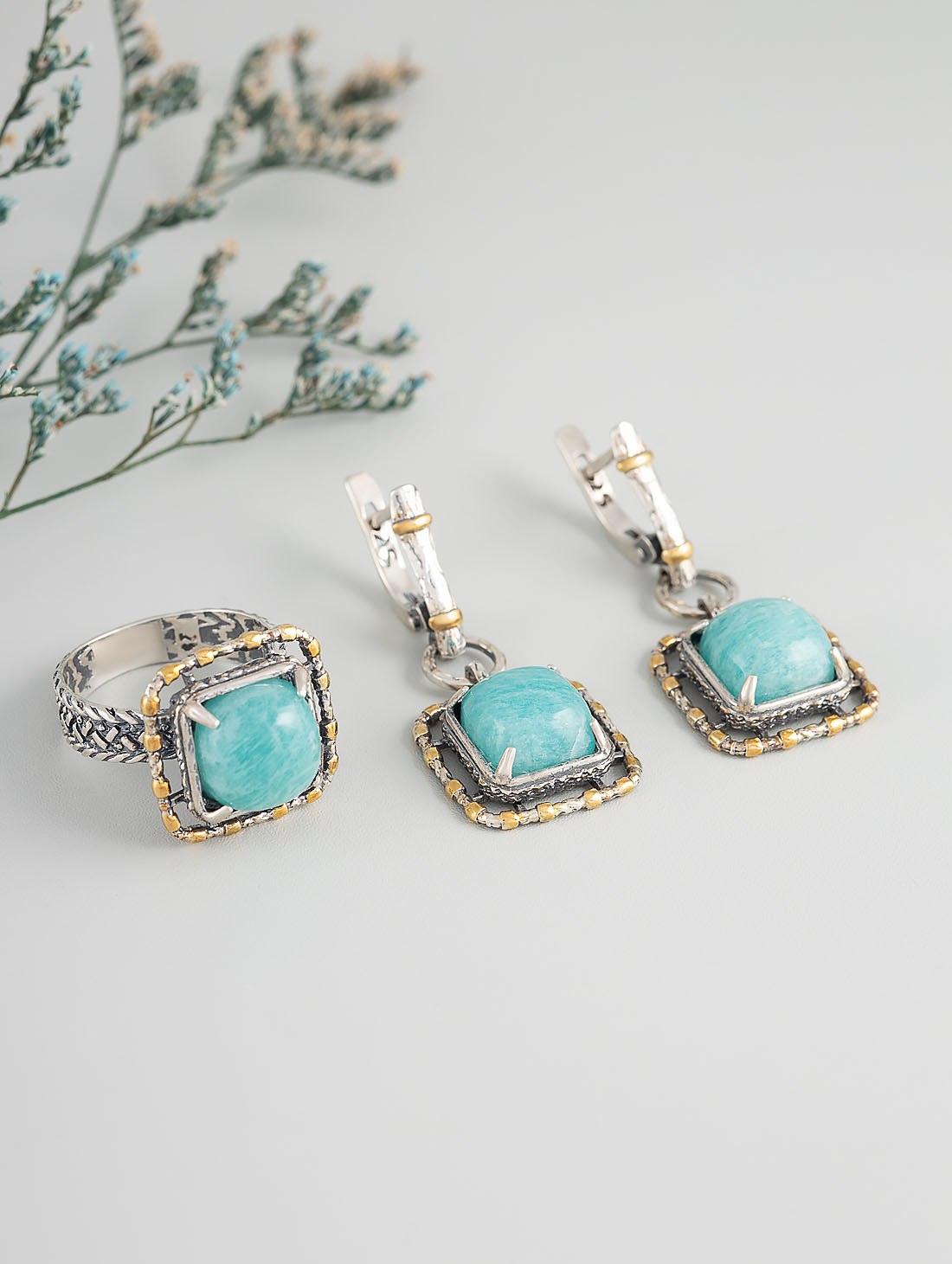 Err1324z Амазонит Серьги (Ag 925)