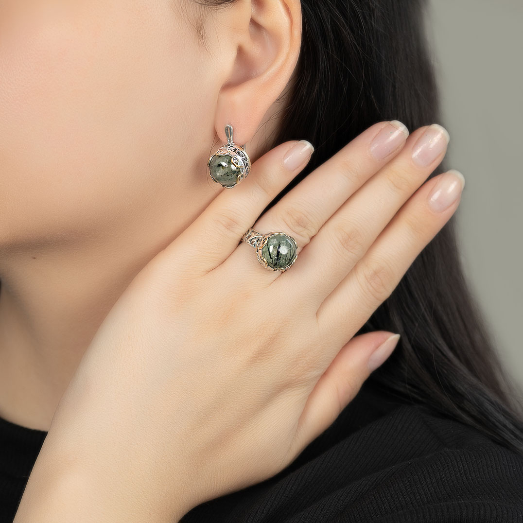 Err1351z Пренит Серьги (Ag 925)