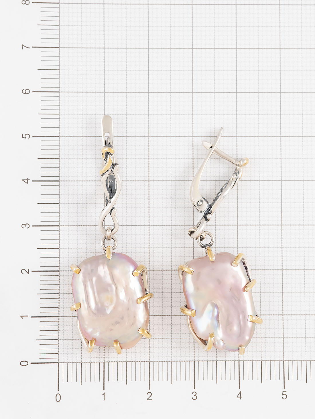 Err1453z Бароч.жемчуг роз Серьги (Ag 925)