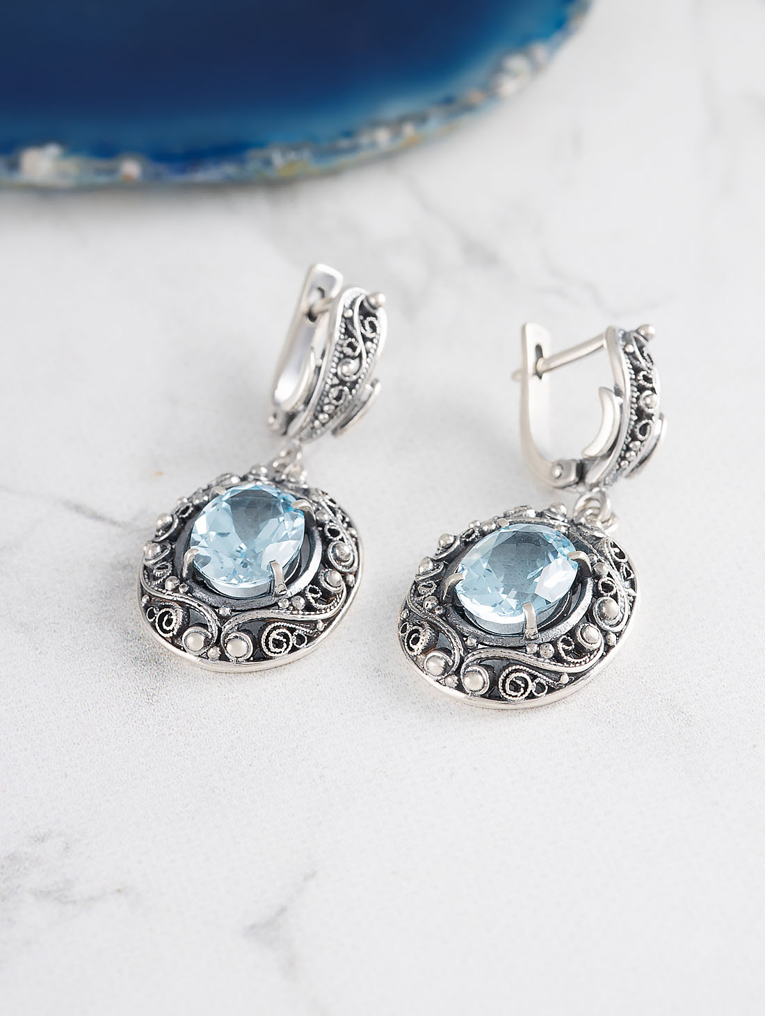 1222 Топаз Серьги (Ag 925)