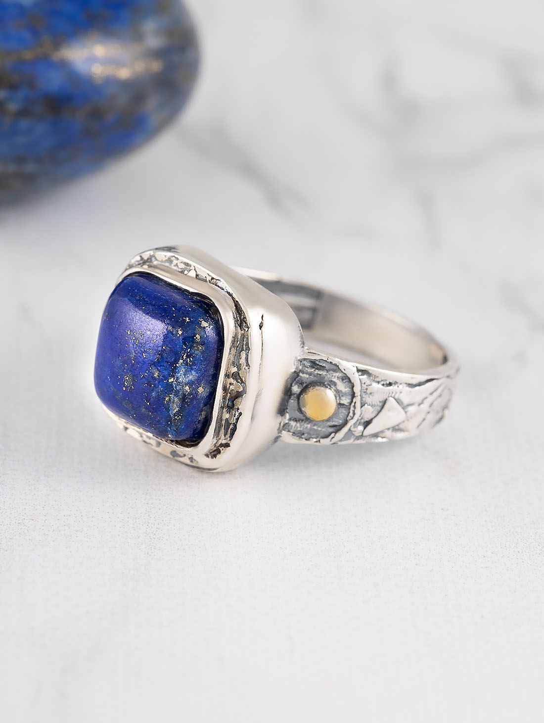 Rrr1226z Лазурит Кольцо (Ag_925)