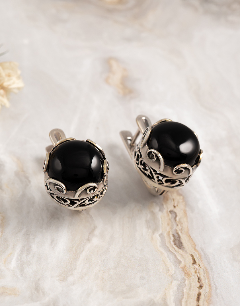 Err1351z Агат Серьги (Ag 925)