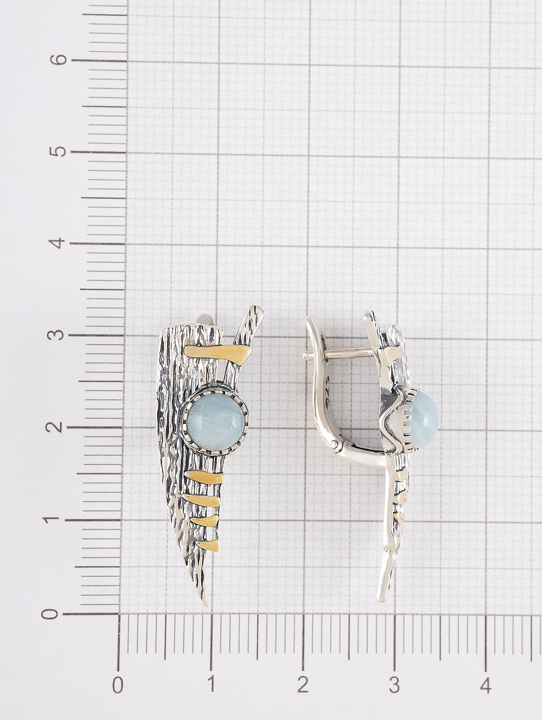 Err1498z Аквамарин Серьги (Ag 925)