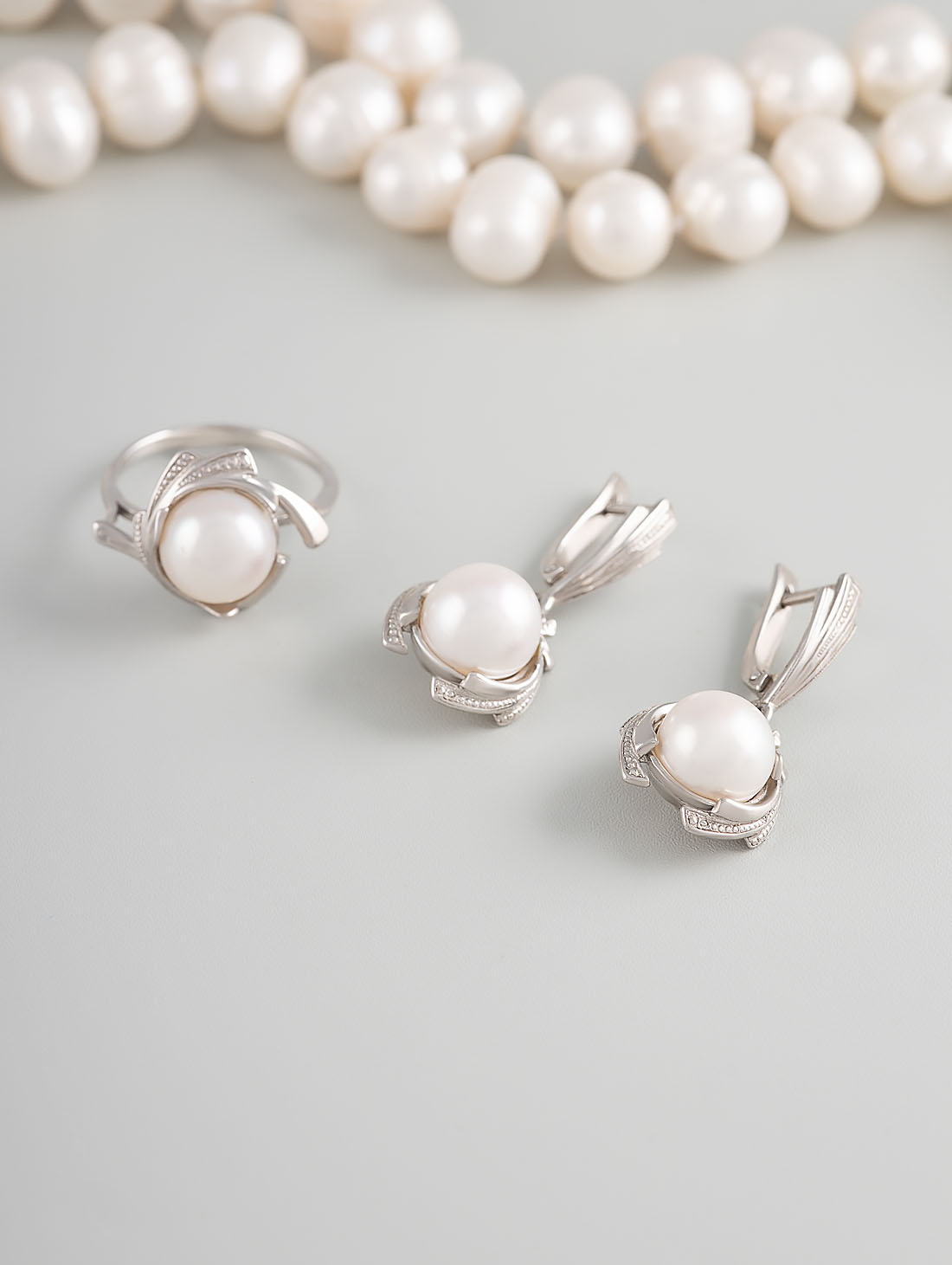 1387R Жемчуг Серьги (Ag 925)