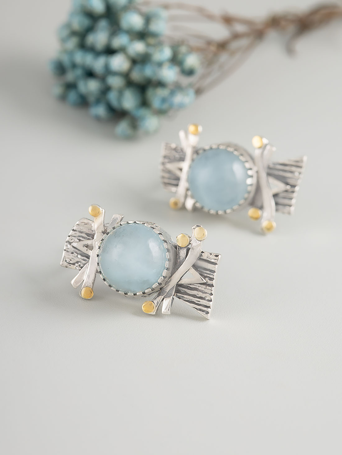 Err1491z Аквамарин Серьги (Ag 925)