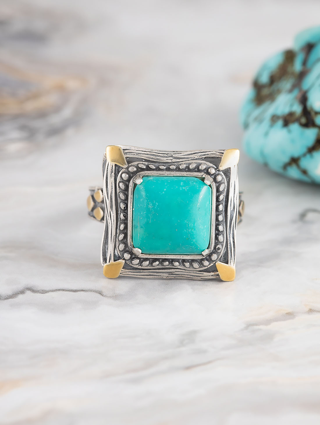 Rrr1340z Бирюза Кольцо (Ag 925)